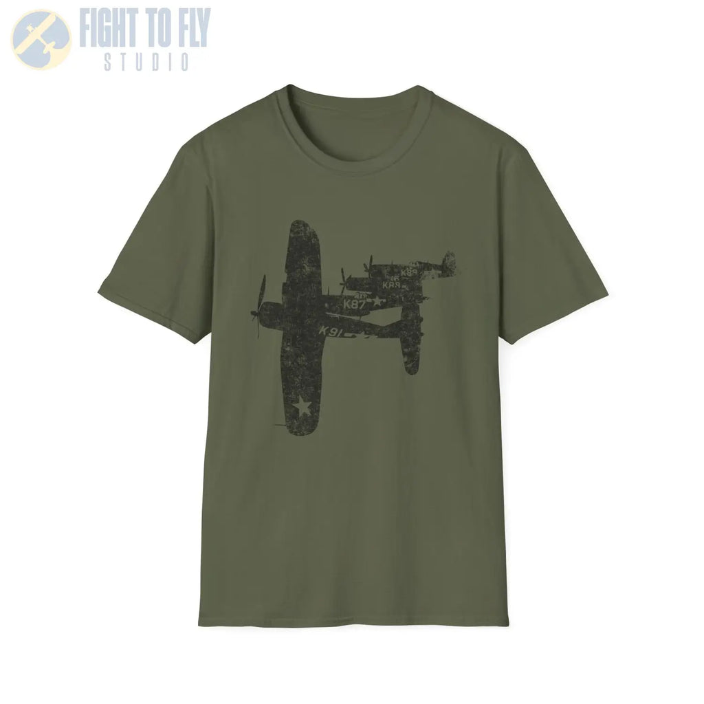 F4U Corsair “Four in Formation” WWII T-Shirt - Pilot gifts - warbird t-shirt
