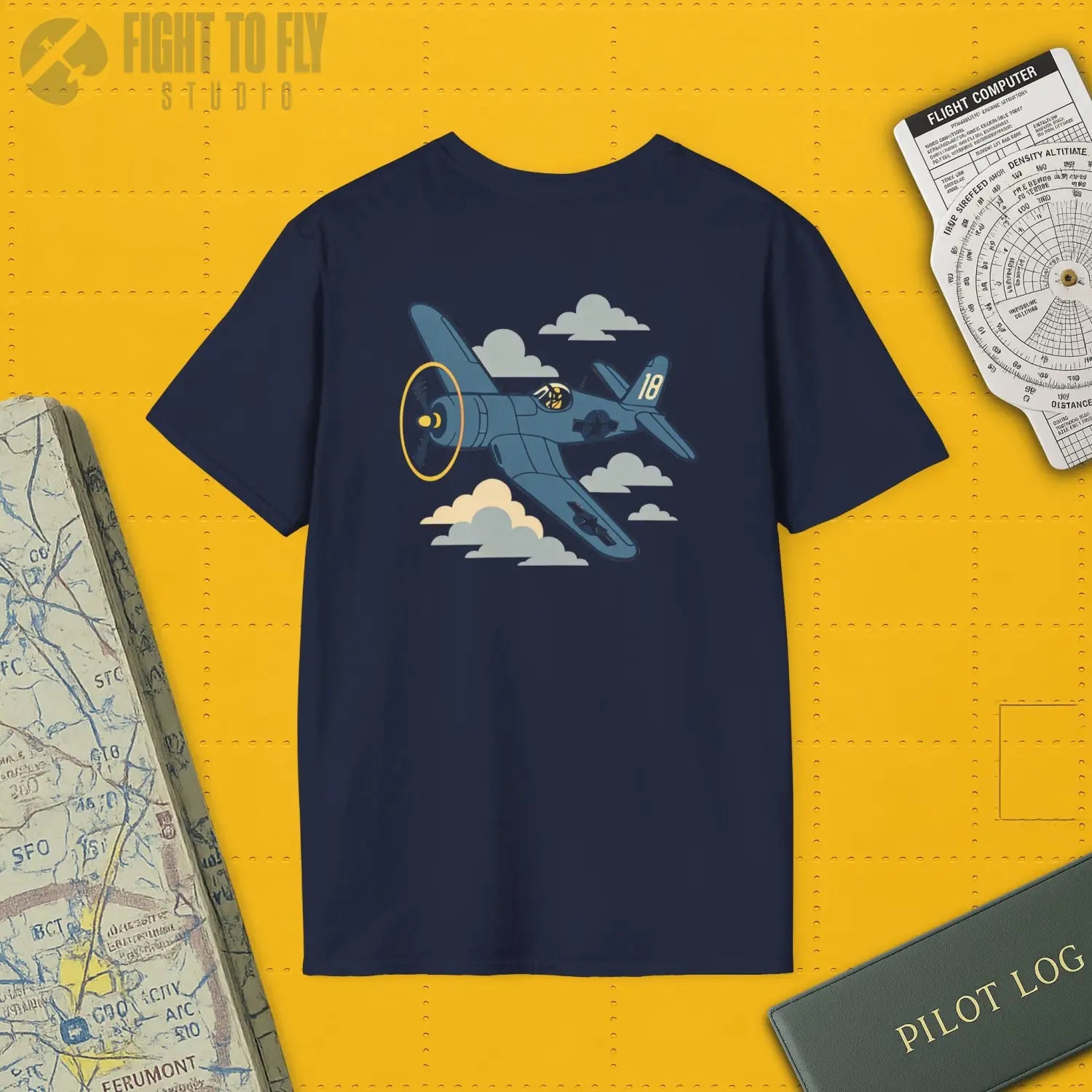F4U Corsair Premium Full Graphic T-Shirt - Pilot gifts - WWII warbird t-shirt