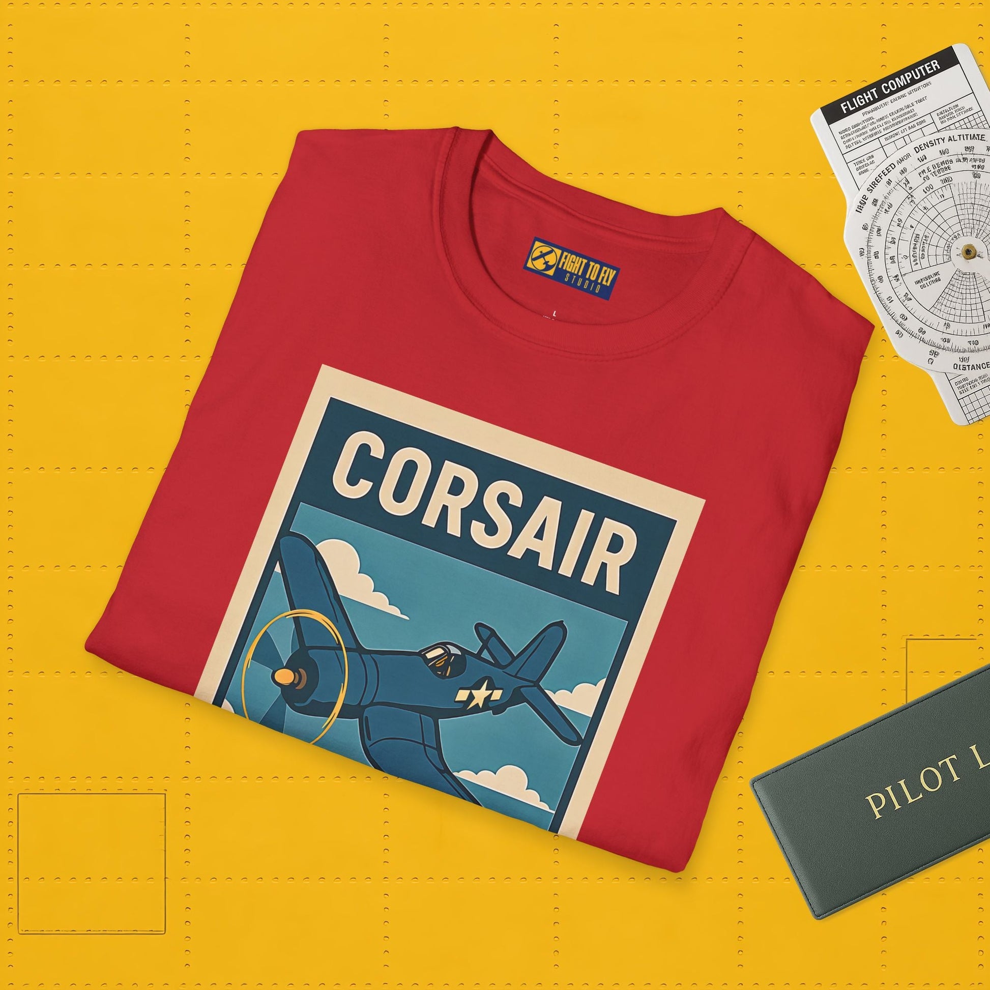 F4U Corsair Premium T-Shirt – Bent-Wing Fighter Full Graphic WWII Aviation Tee - Pilot gifts - warbird t-shirt