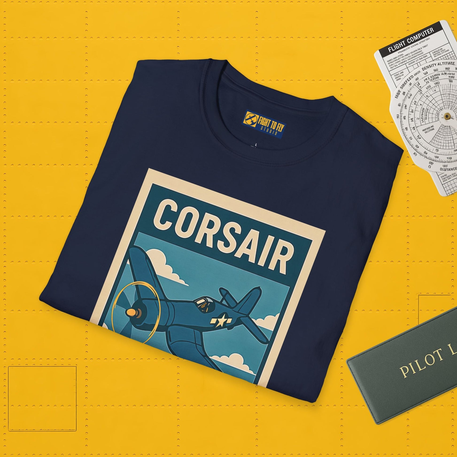 F4U Corsair Premium T-Shirt – Bent-Wing Fighter Full Graphic WWII Aviation Tee - Pilot gifts - warbird t-shirt