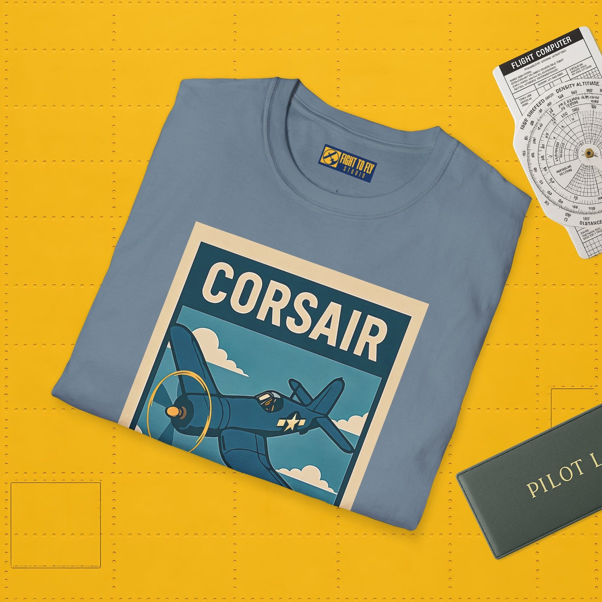 F4U Corsair Premium T-Shirt – Bent-Wing Fighter Full Graphic WWII Aviation Tee - Pilot gifts - warbird t-shirt