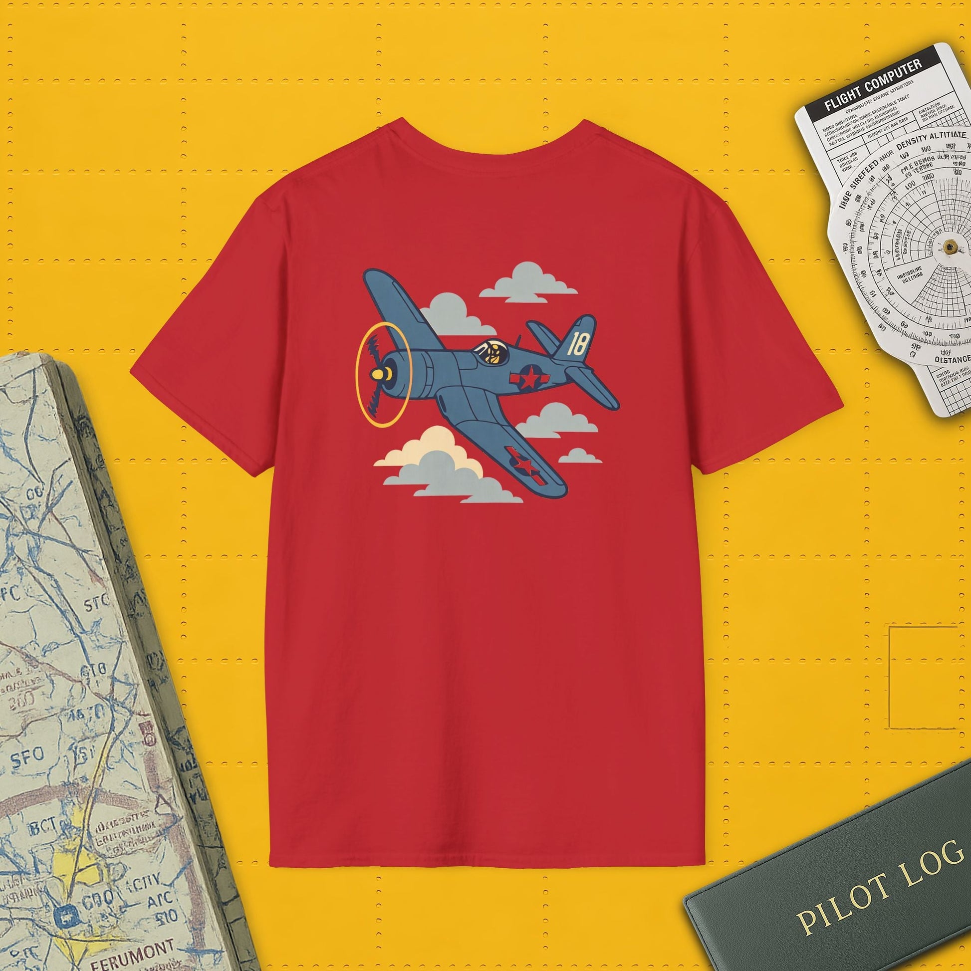 F4U Corsair Premium T-Shirt – Bent-Wing Fighter Full Graphic WWII Aviation Tee - Pilot gifts - warbird t-shirt