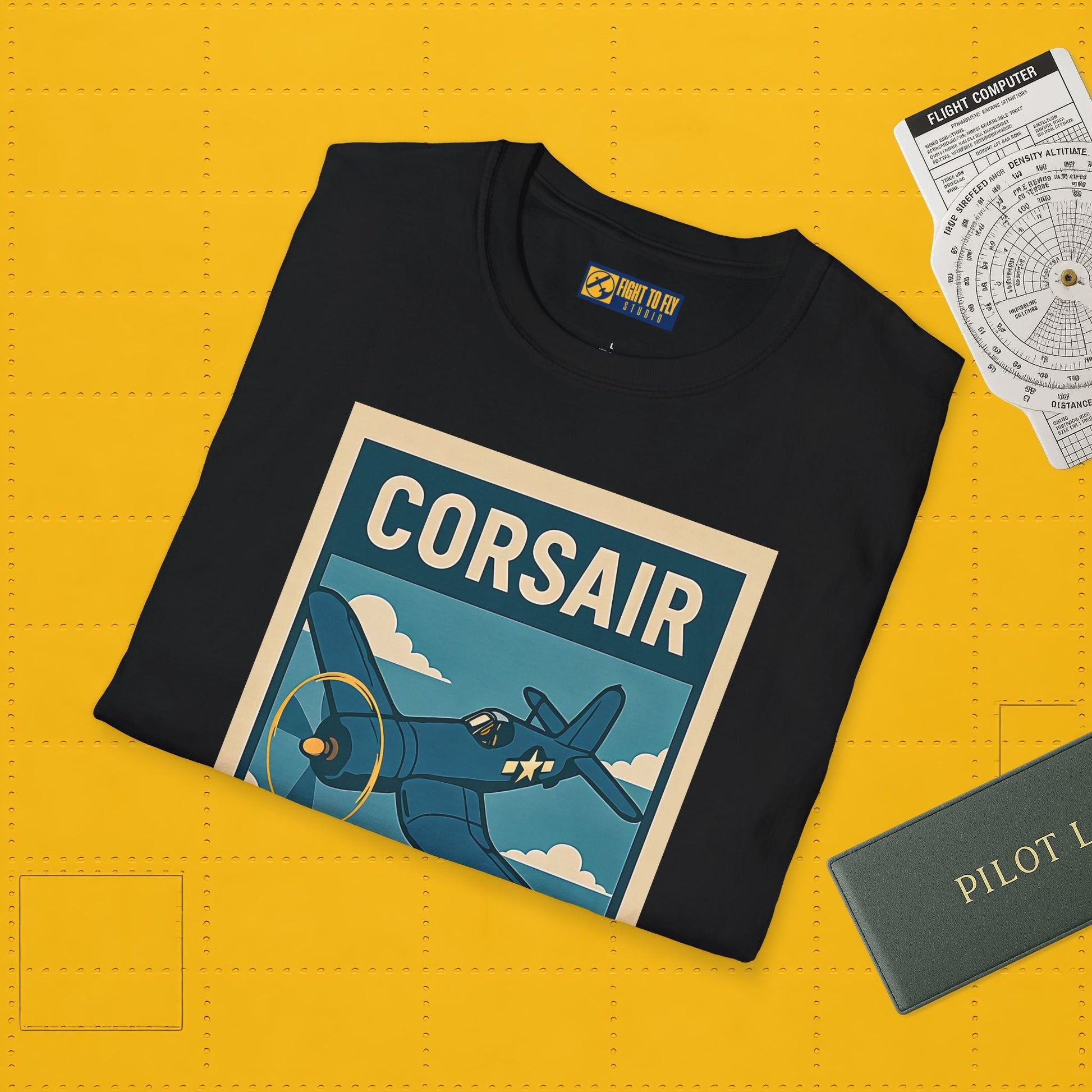F4U Corsair Premium T-Shirt – Bent-Wing Fighter Full Graphic WWII Aviation Tee - Pilot gifts - warbird t-shirt