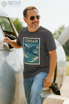 F4U Corsair Premium Full Graphic T-Shirt - Pilot gifts - WWII warbird t-shirt