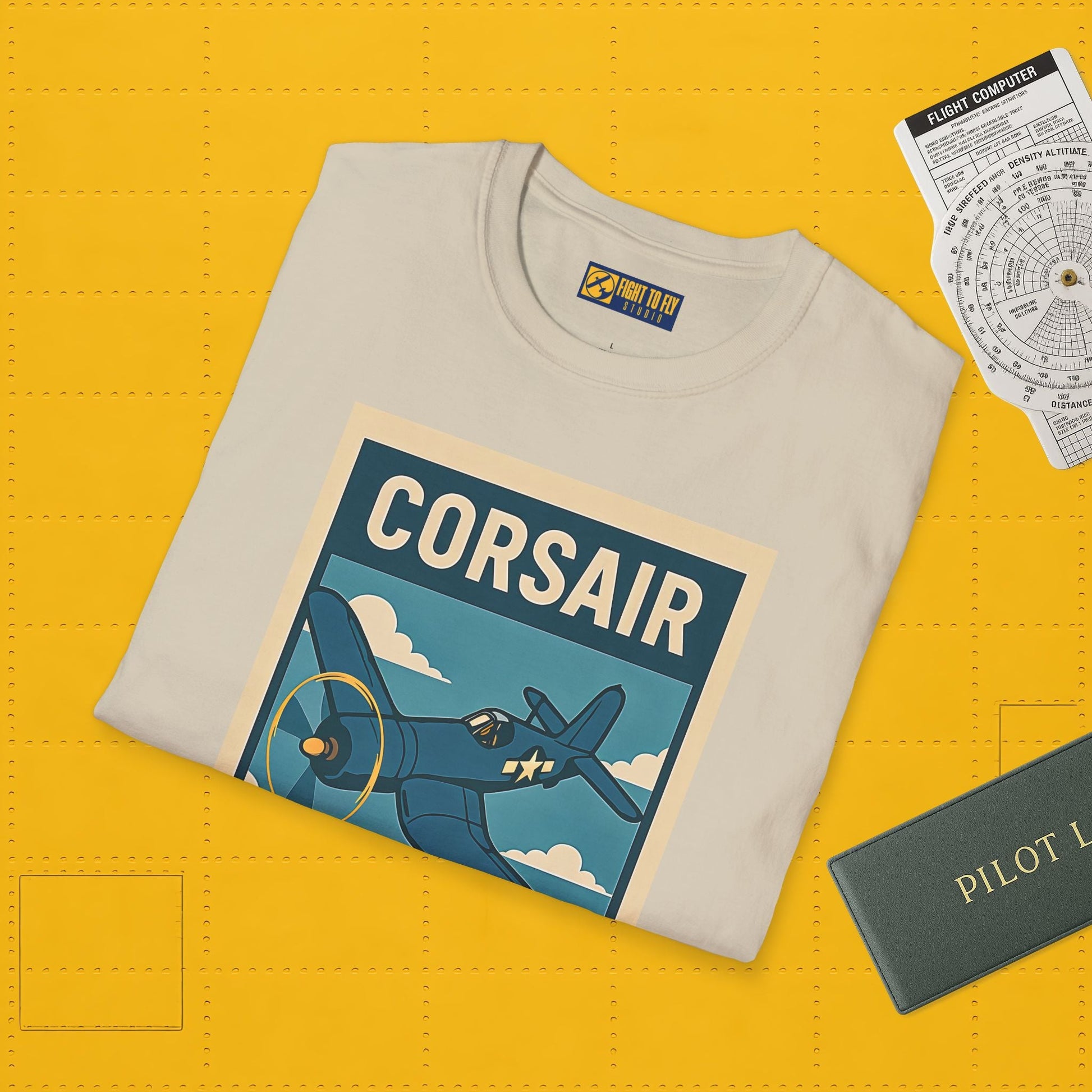 F4U Corsair Premium T-Shirt – Bent-Wing Fighter Full Graphic WWII Aviation Tee - Pilot gifts - warbird t-shirt