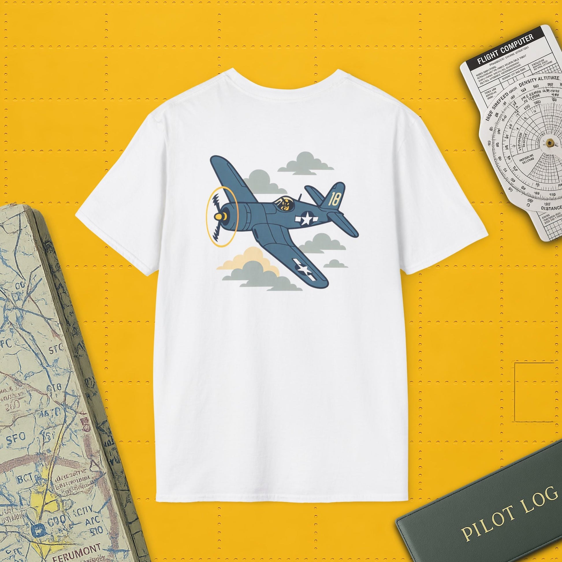 F4U Corsair Premium T-Shirt – Bent-Wing Fighter Full Graphic WWII Aviation Tee - Pilot gifts - warbird t-shirt