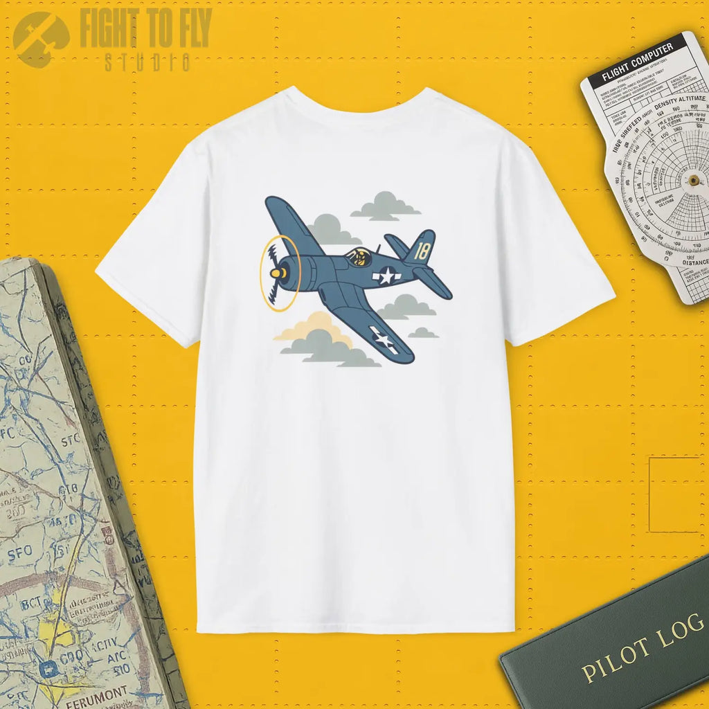 F4U Corsair Premium Full Graphic T-Shirt - Pilot gifts - WWII warbird t-shirt
