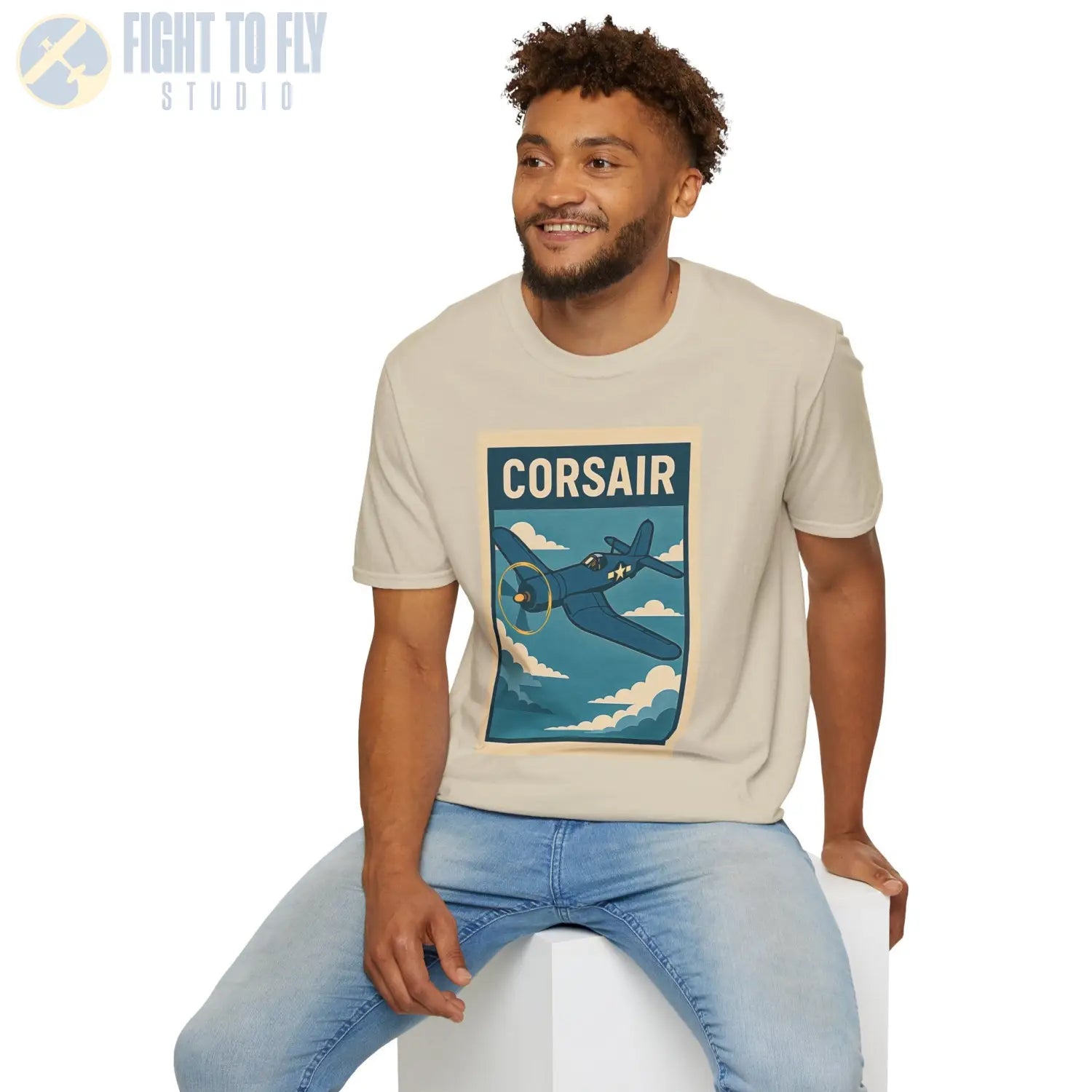 F4U Corsair Premium Full Graphic T Shirt Pilot gifts WWII warbird t shirt