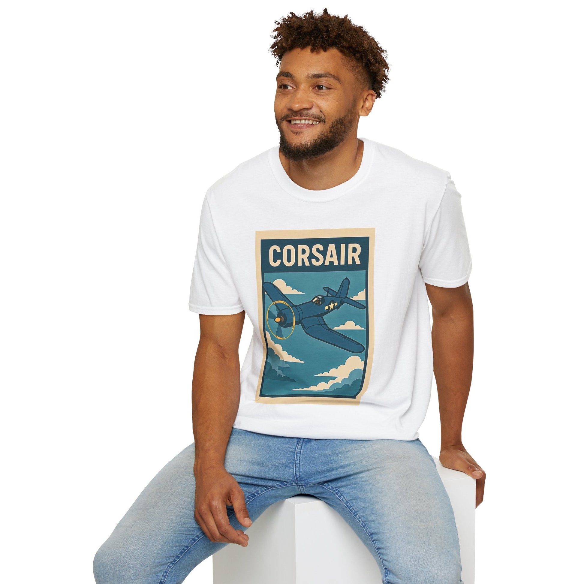 F4U Corsair Premium T-Shirt – Bent-Wing Fighter Full Graphic WWII Aviation Tee - Pilot gifts - warbird t-shirt