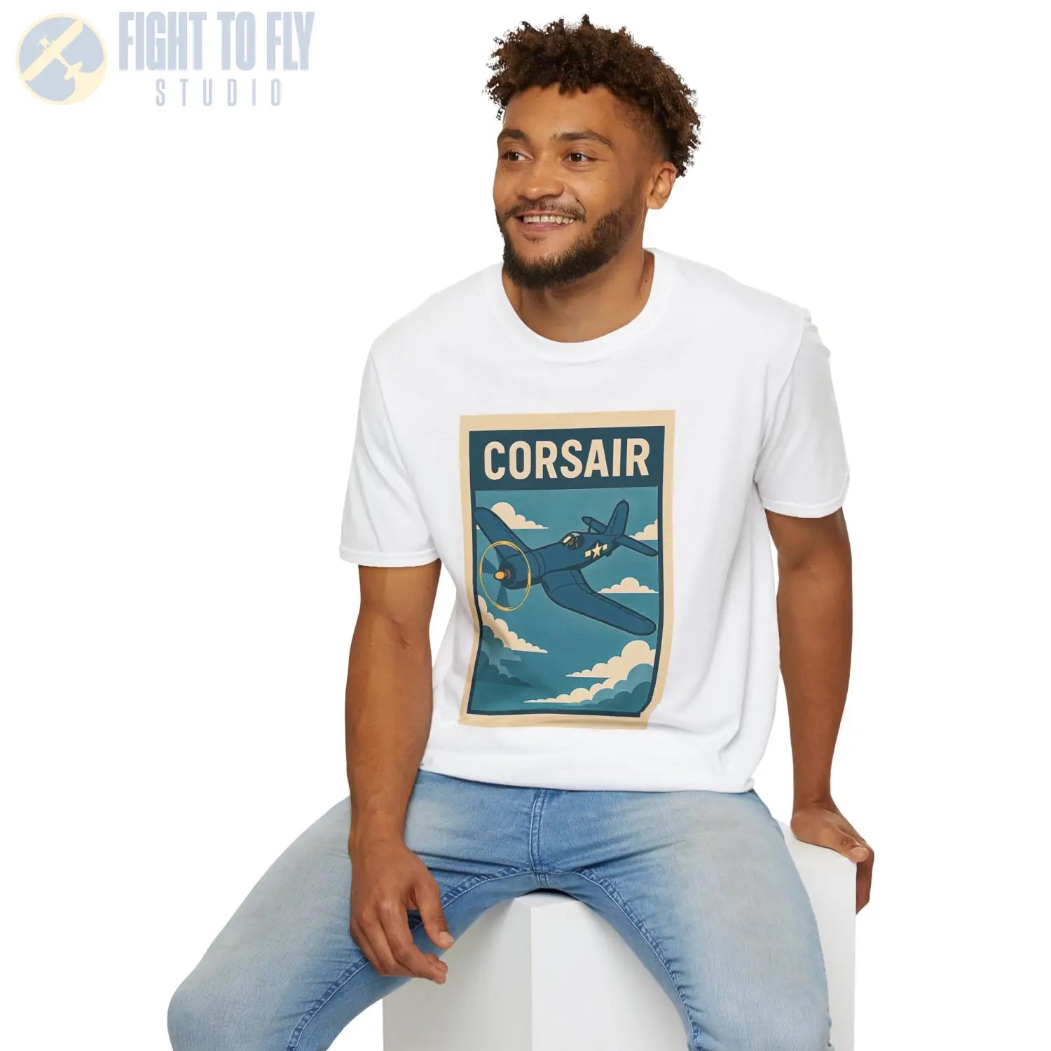 F4U Corsair Premium Full Graphic T-Shirt - Pilot gifts - WWII warbird t-shirt
