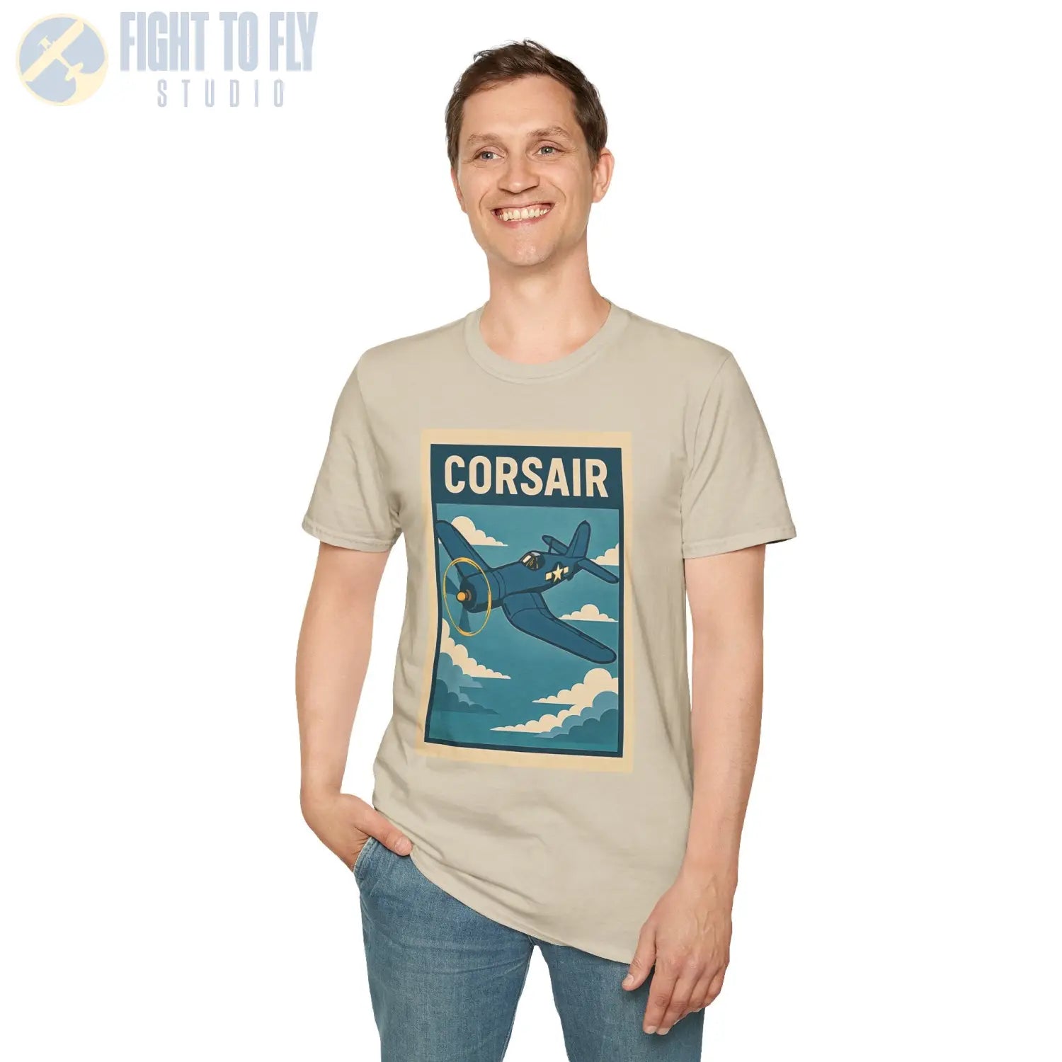 F4U Corsair Premium Full Graphic T-Shirt - Pilot gifts - WWII warbird t-shirt