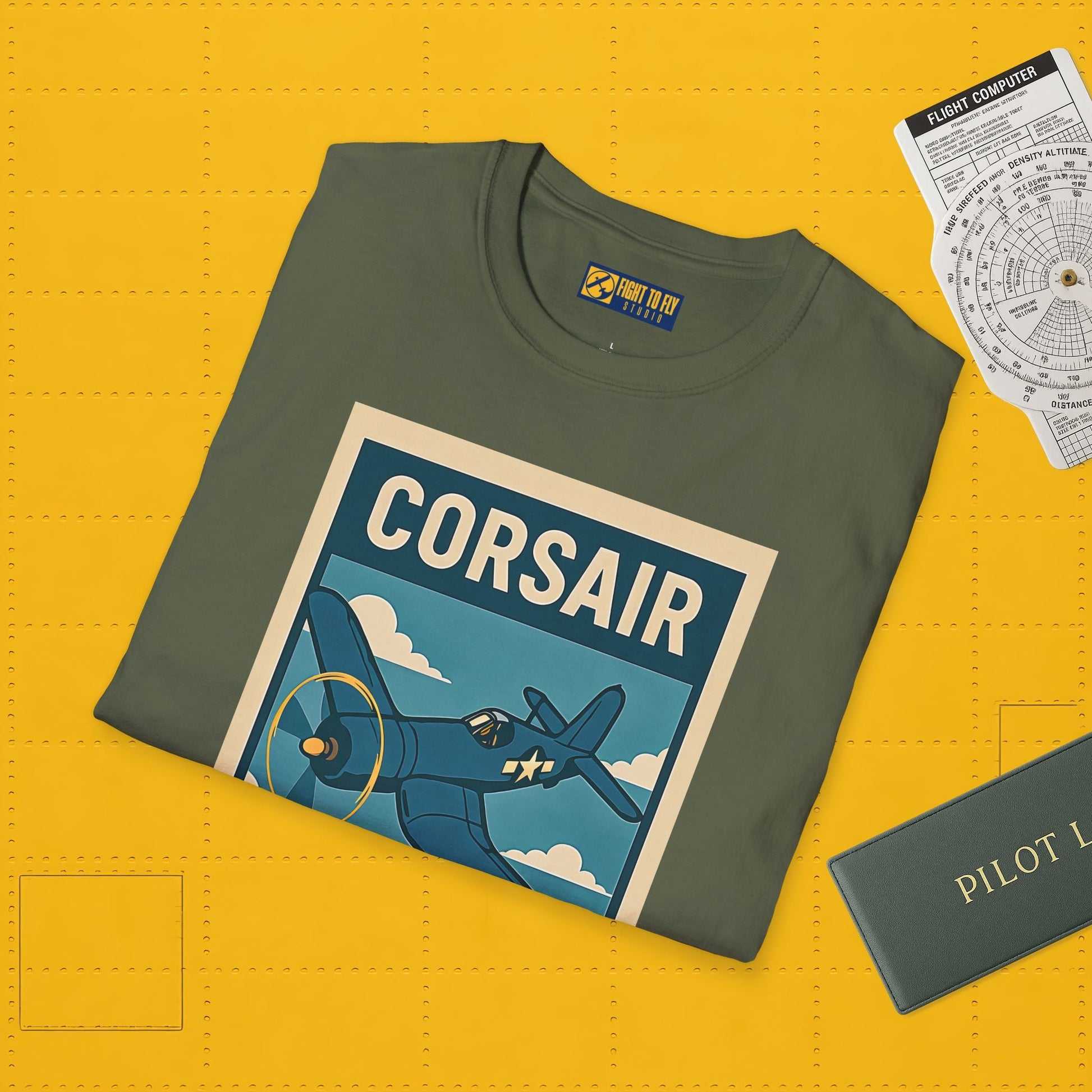 F4U Corsair Premium T-Shirt – Bent-Wing Fighter Full Graphic WWII Aviation Tee - Pilot gifts - warbird t-shirt