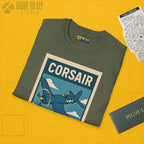 F4U Corsair Premium Full Graphic T-Shirt - Pilot gifts - WWII warbird t-shirt