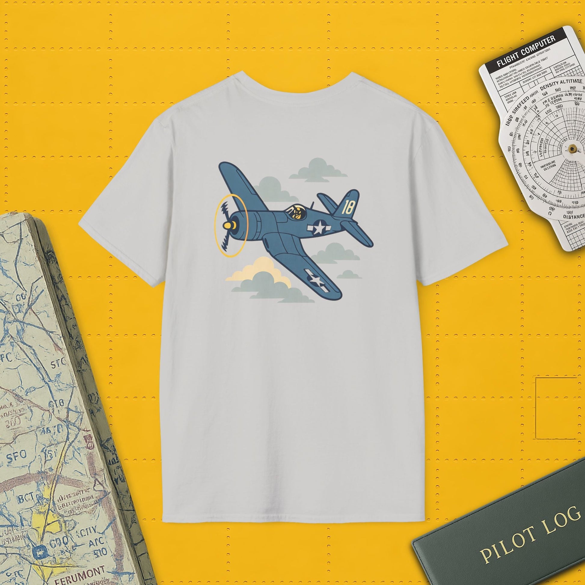 F4U Corsair Premium T-Shirt – Bent-Wing Fighter Full Graphic WWII Aviation Tee - Pilot gifts - warbird t-shirt