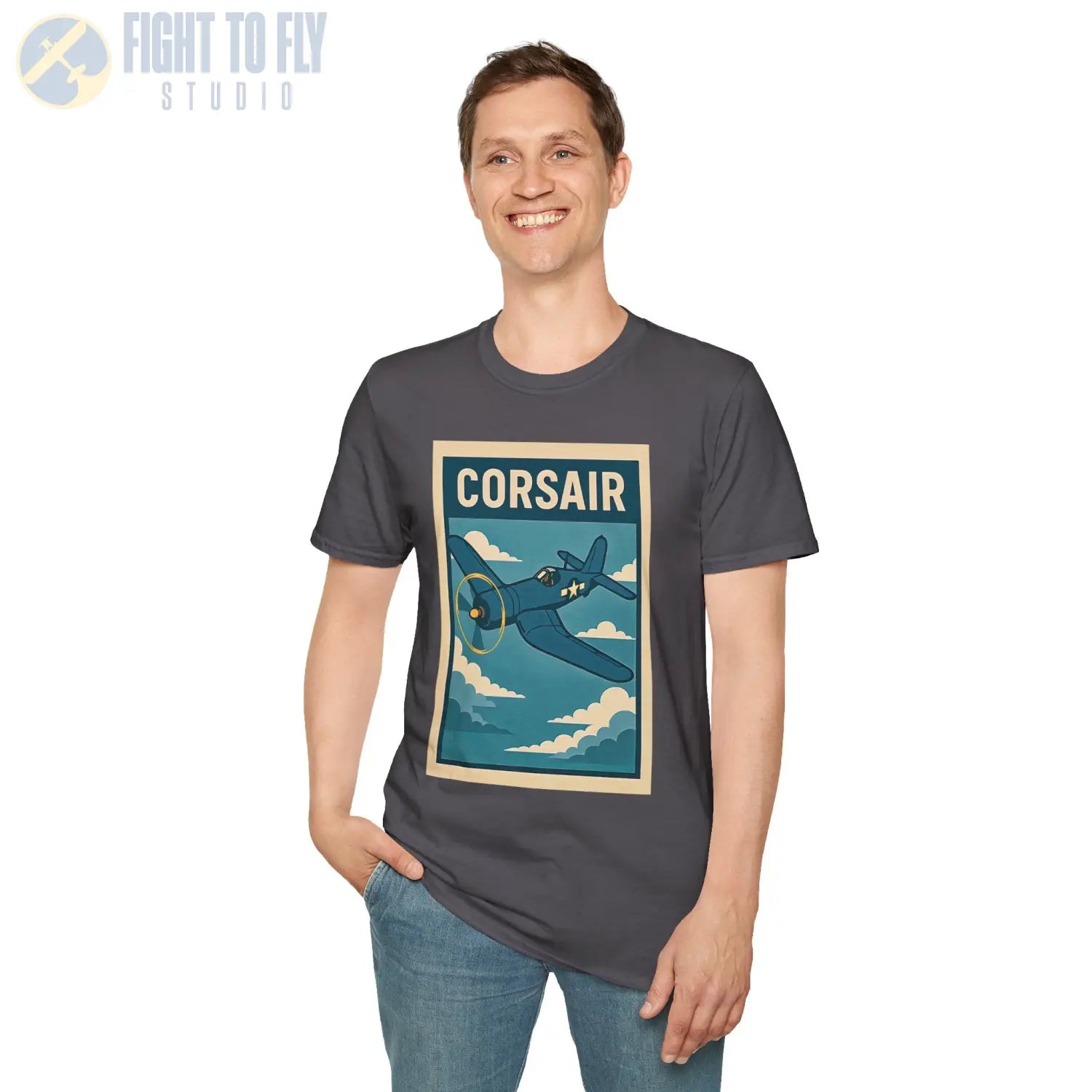 F4U Corsair Premium Full Graphic T Shirt Pilot gifts WWII warbird t shirt