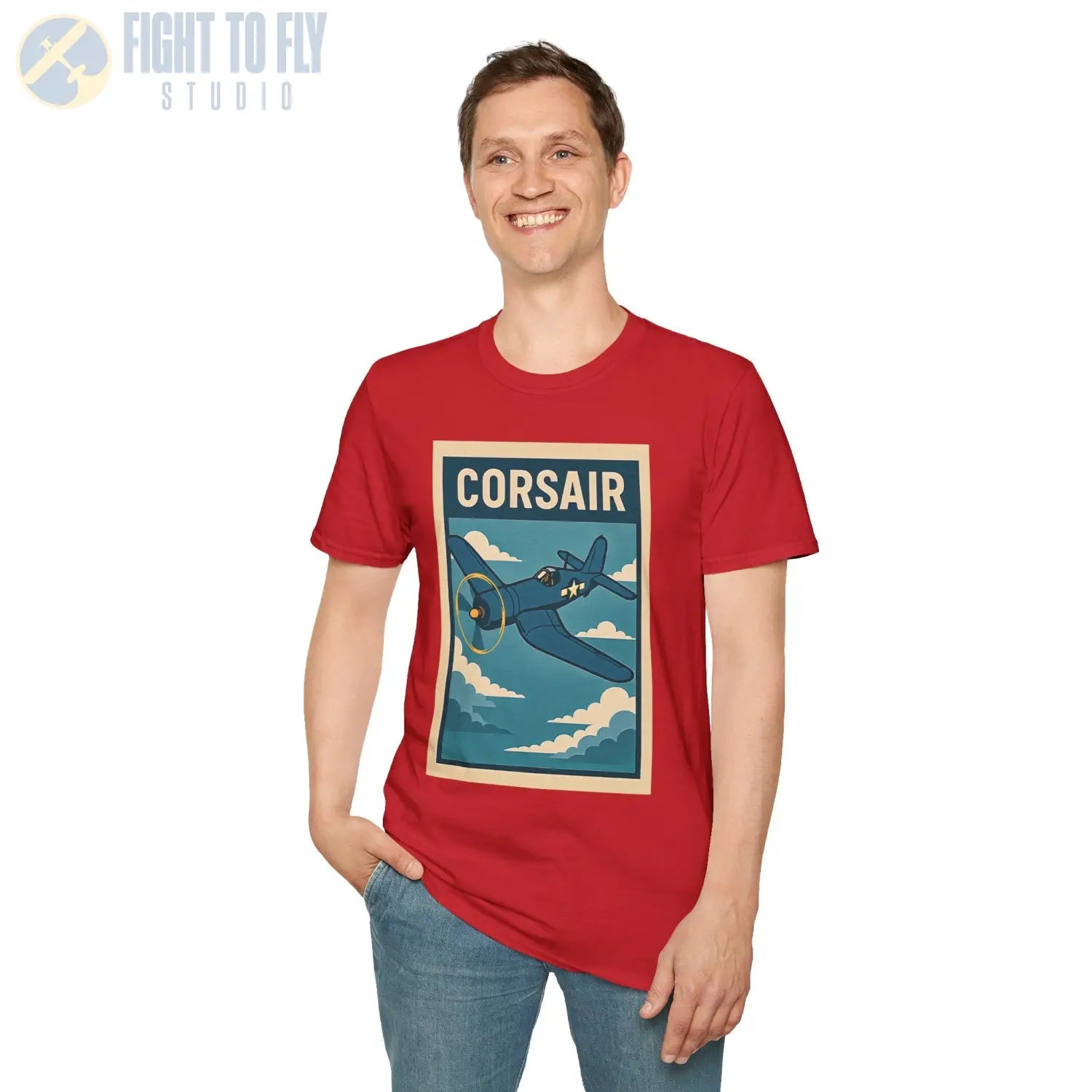 F4U Corsair Premium Full Graphic T-Shirt - Pilot gifts - WWII warbird t-shirt