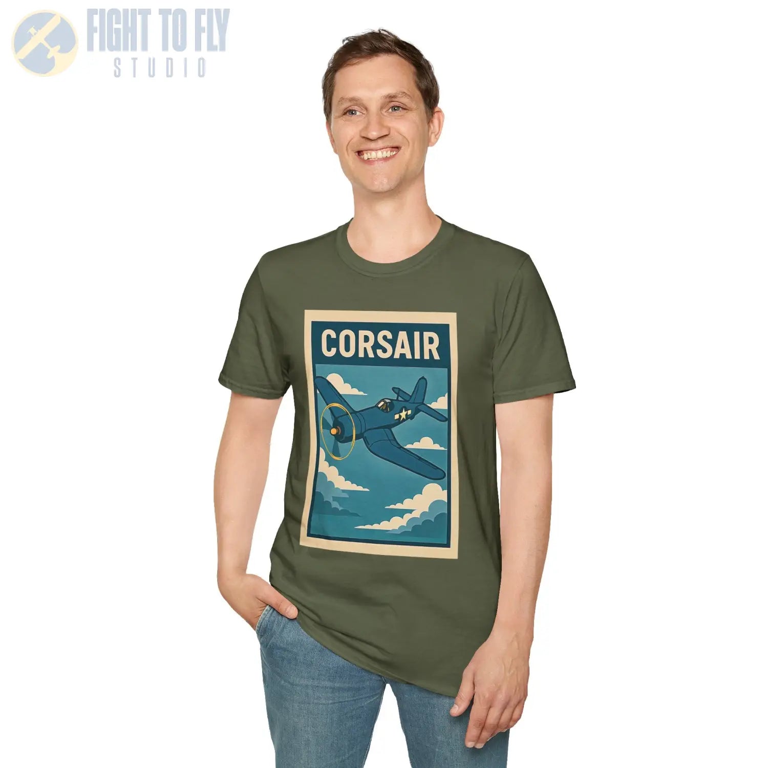 F4U Corsair Premium Full Graphic T Shirt Pilot gifts WWII warbird t shirt