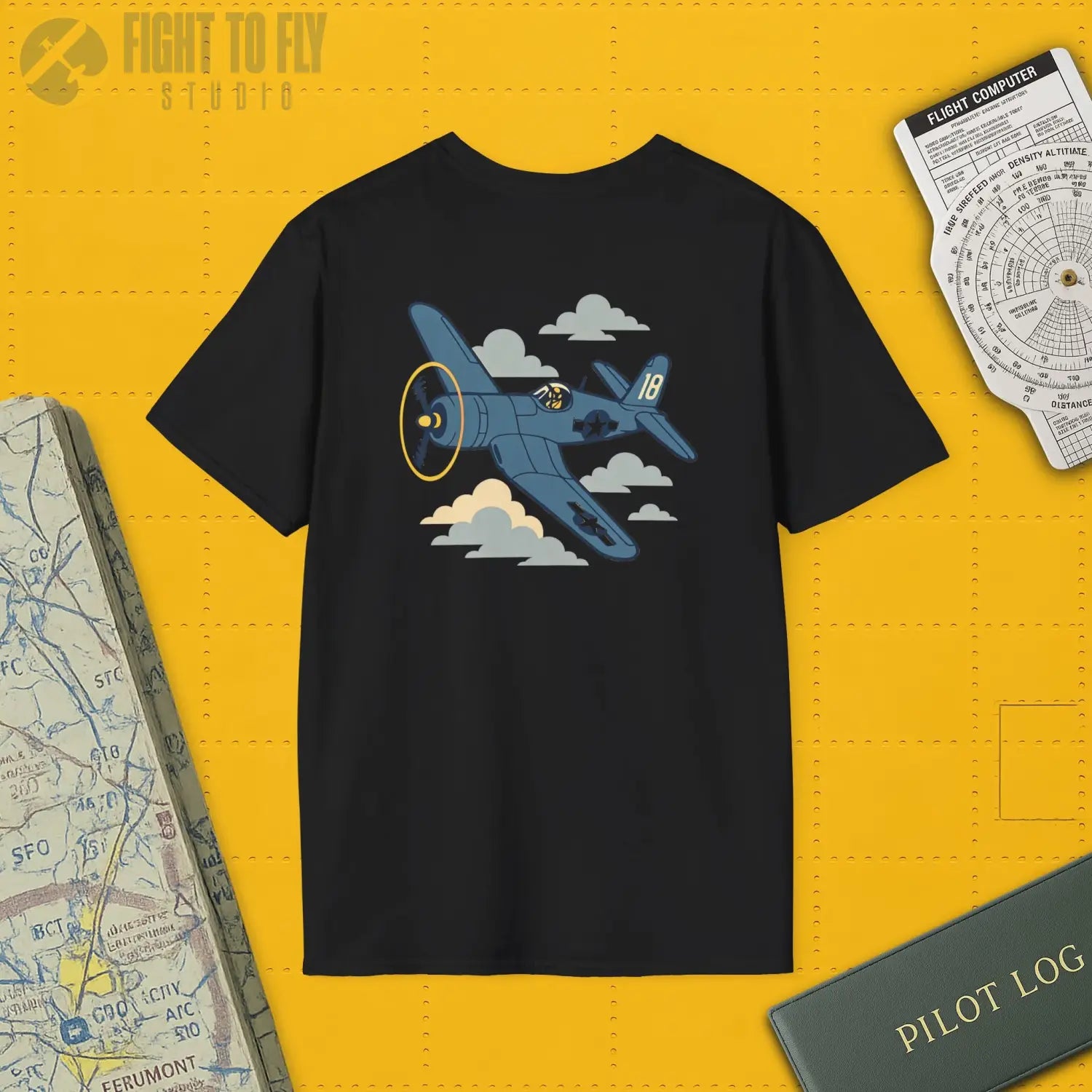 F4U Corsair Premium Full Graphic T Shirt Pilot gifts WWII warbird t shirt