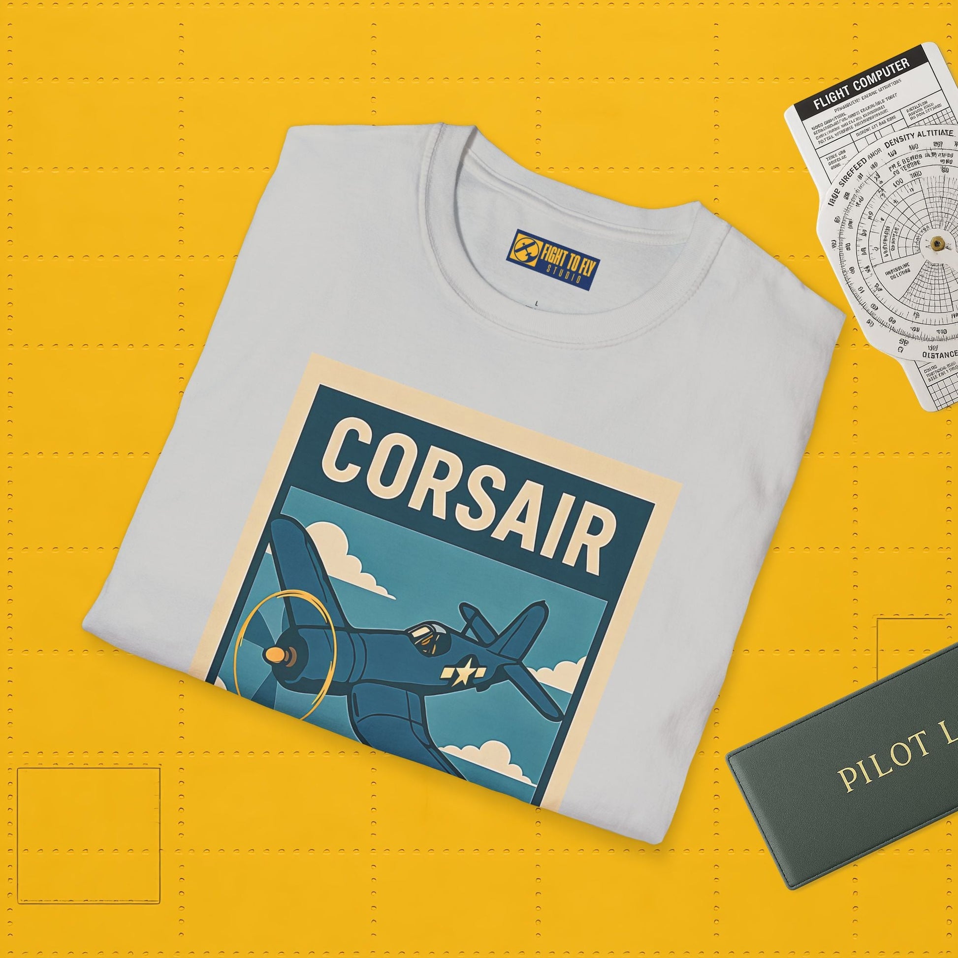 F4U Corsair Premium T-Shirt – Bent-Wing Fighter Full Graphic WWII Aviation Tee - Pilot gifts - warbird t-shirt