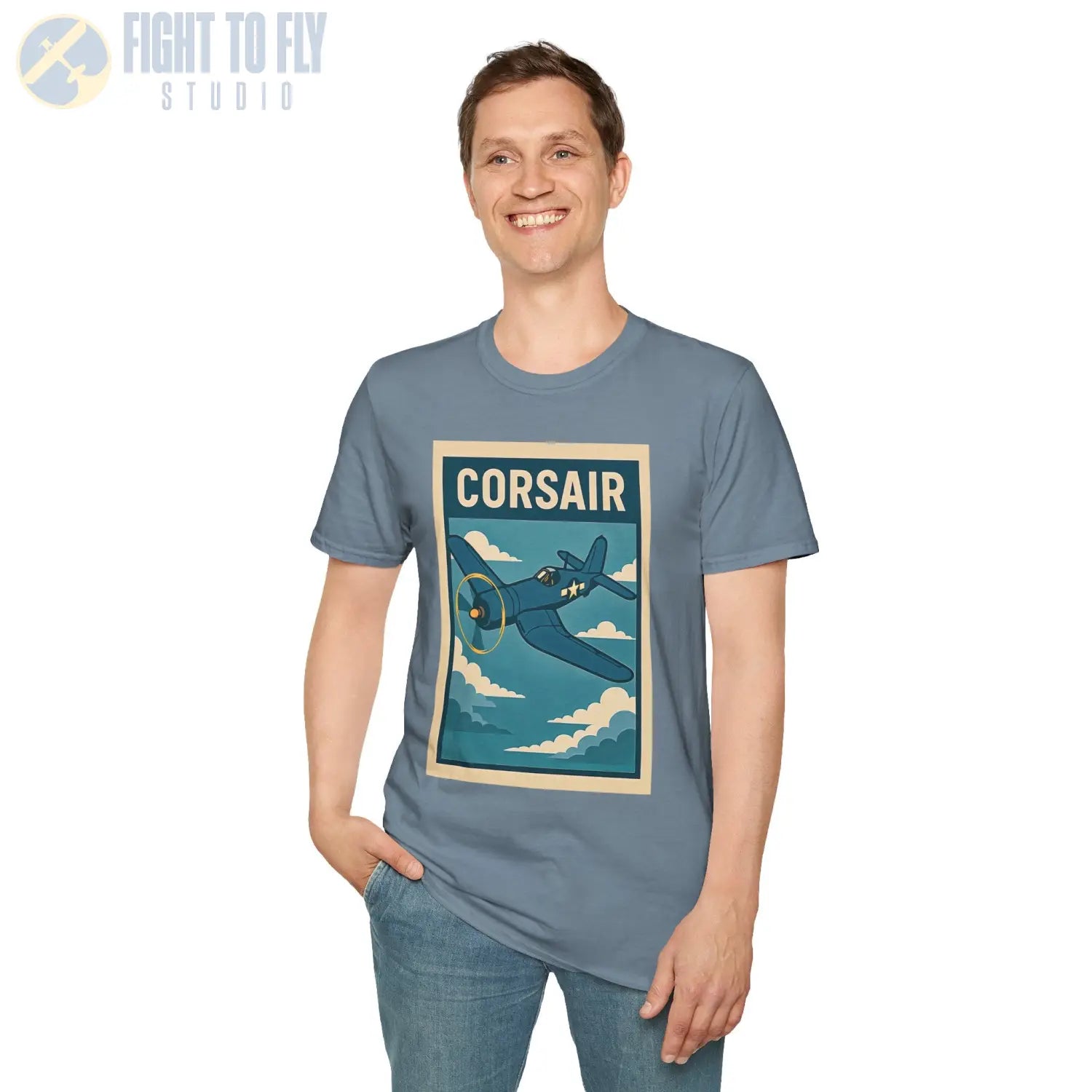 F4U Corsair Premium Full Graphic T Shirt Pilot gifts WWII warbird t shirt