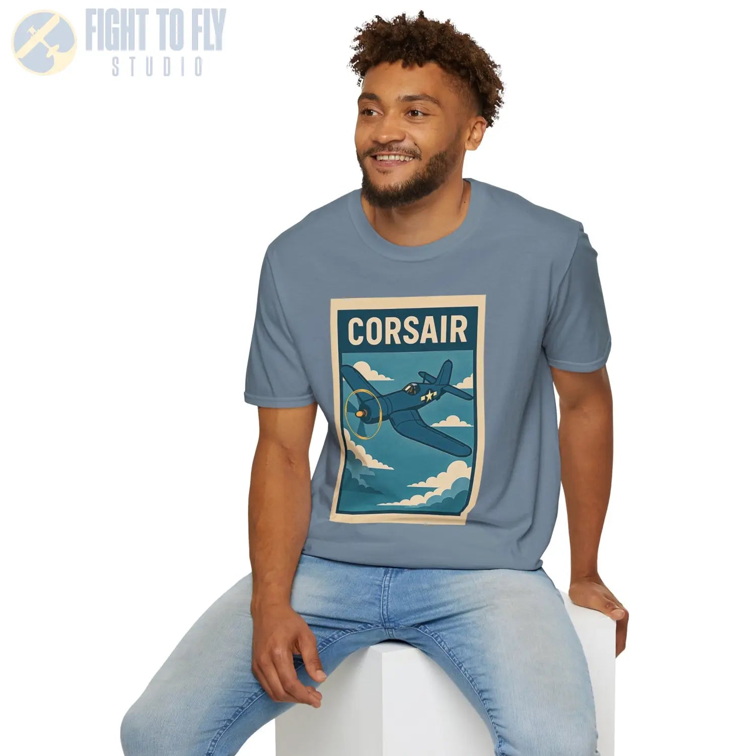 F4U Corsair Premium Full Graphic T-Shirt - Pilot gifts - WWII warbird t-shirt