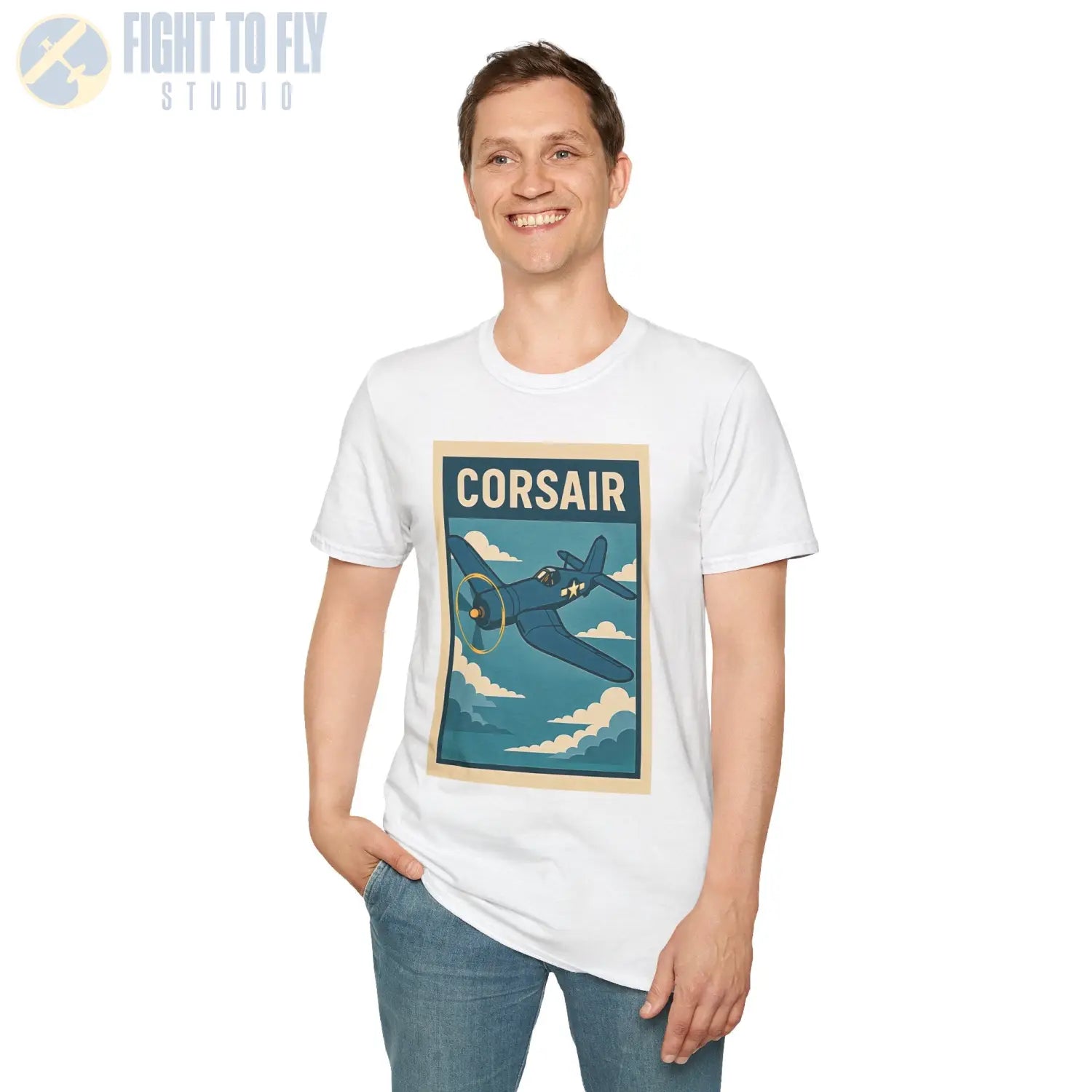 F4U Corsair Premium Full Graphic T Shirt Pilot gifts WWII warbird t shirt