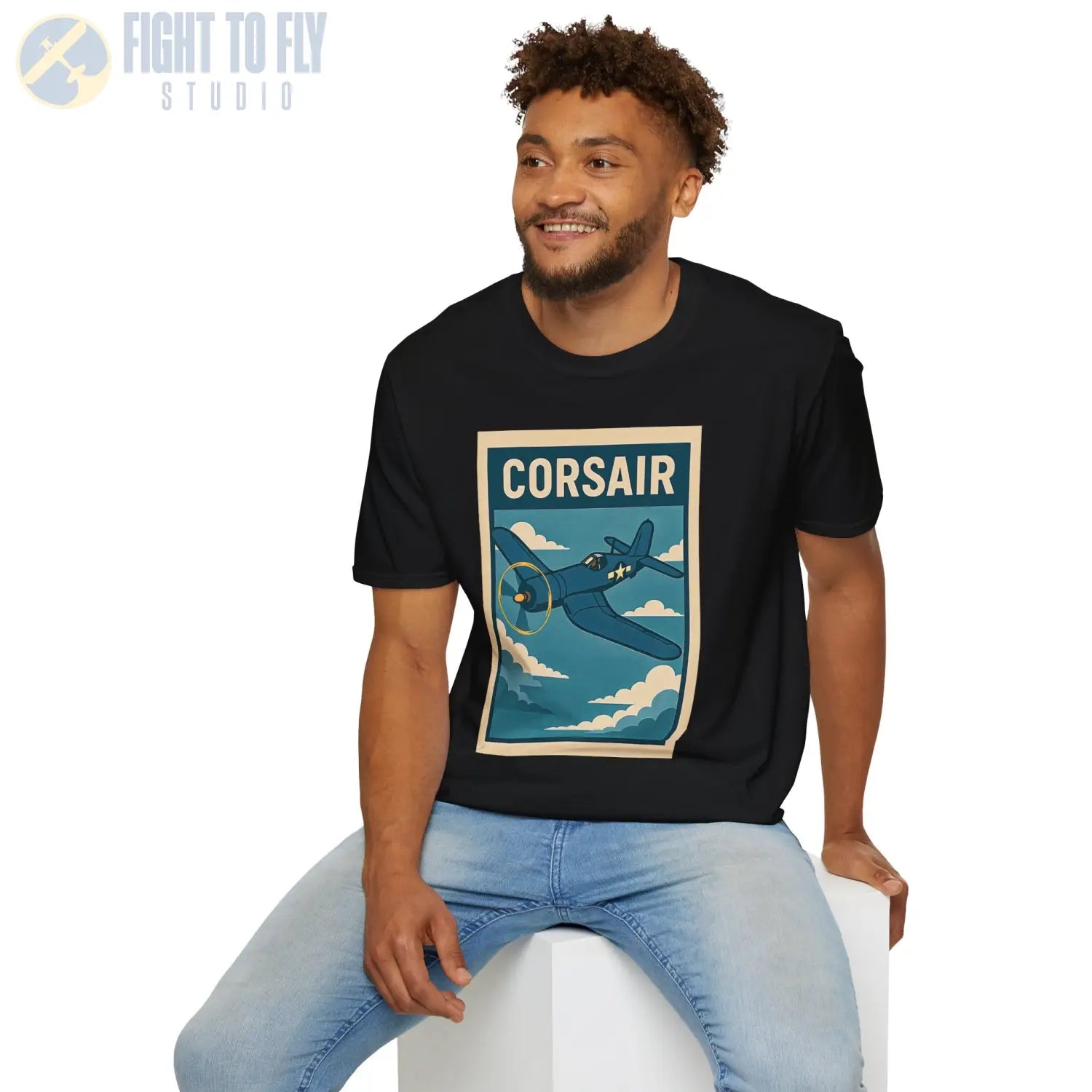 F4U Corsair Premium Full Graphic T-Shirt - Pilot gifts - WWII warbird t-shirt
