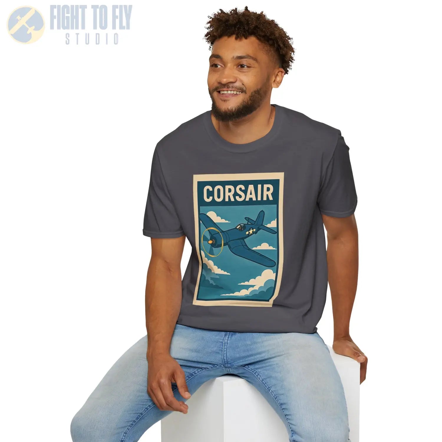 F4U Corsair Premium Full Graphic T-Shirt - Pilot gifts - WWII warbird t-shirt