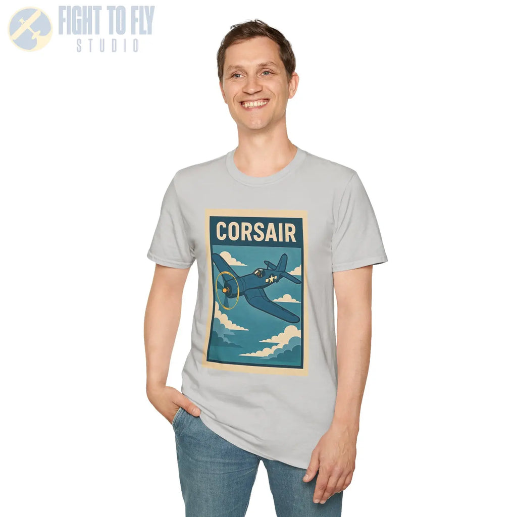 F4U Corsair Premium Full Graphic T-Shirt - Pilot gifts - WWII warbird t-shirt