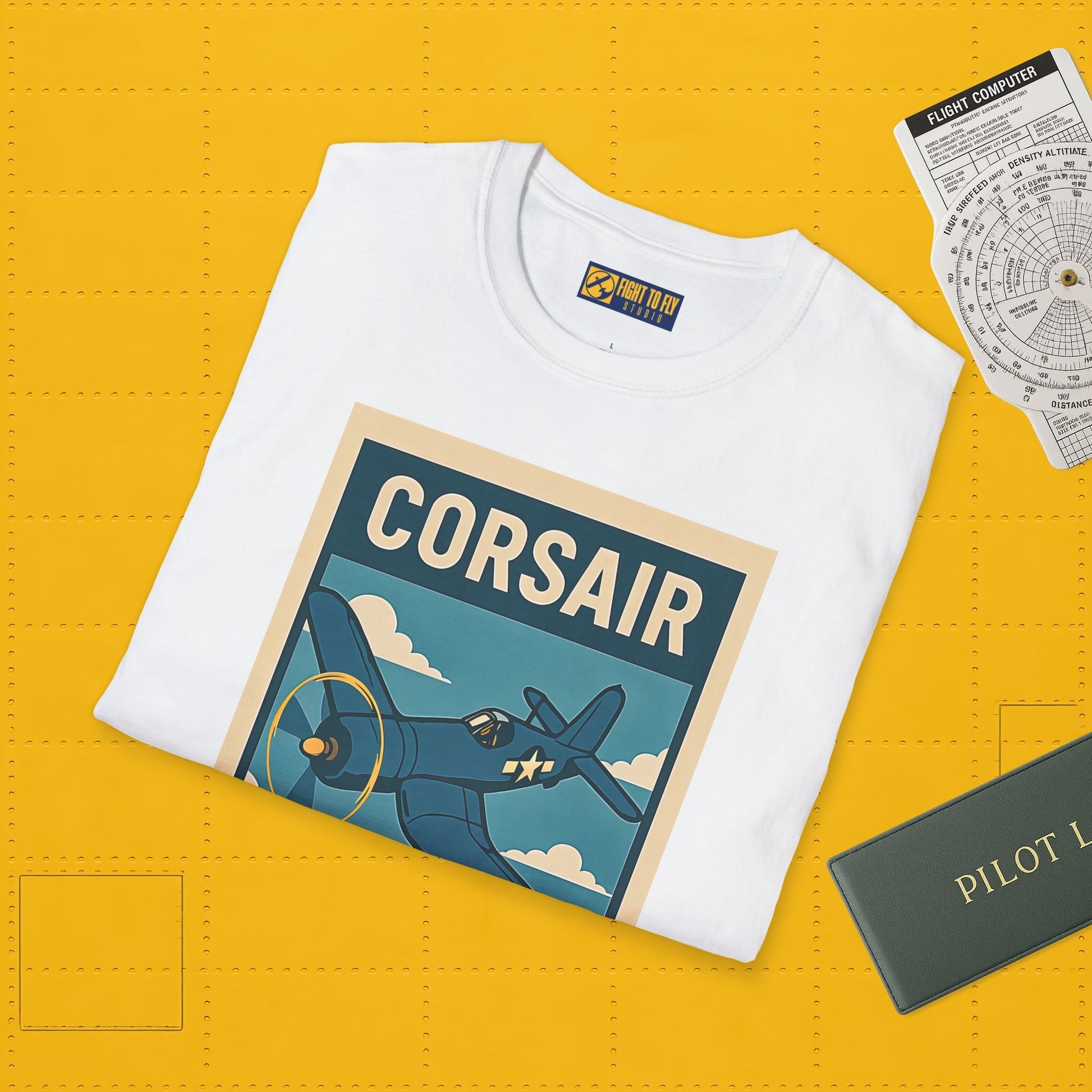 F4U Corsair Premium T-Shirt – Bent-Wing Fighter Full Graphic WWII Aviation Tee - Pilot gifts - warbird t-shirt
