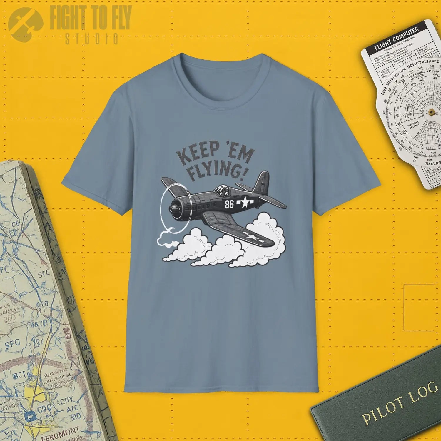 F4U Corsair “Keep ’Em Flying!” - T-Shirt - Pilot gifts - WWII warbird t-shirt