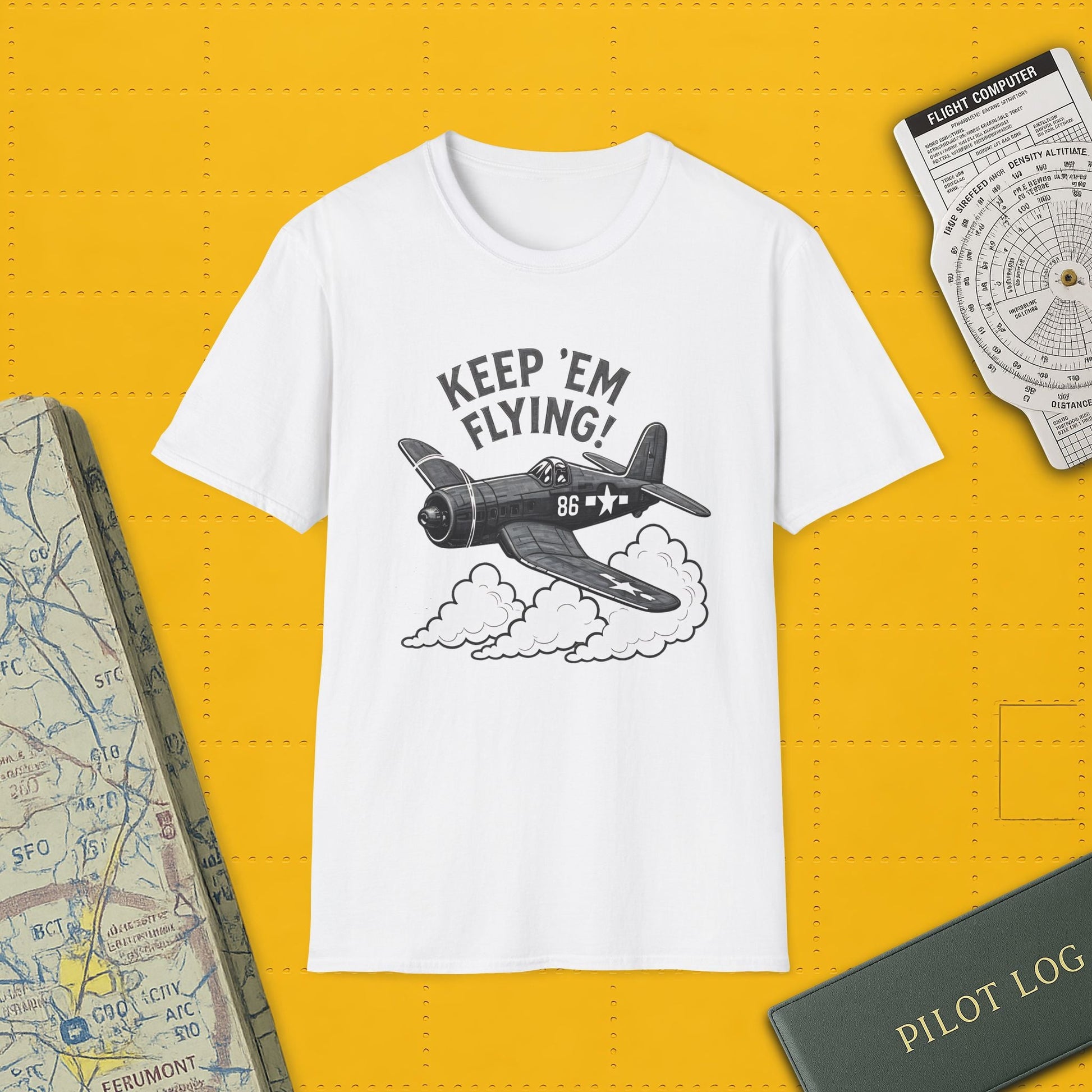 F4U Corsair Premium T-Shirt – “Keep ’Em Flying!” Bent-Wing WWII Fighter Tee - Pilot gifts - warbird t-shirt