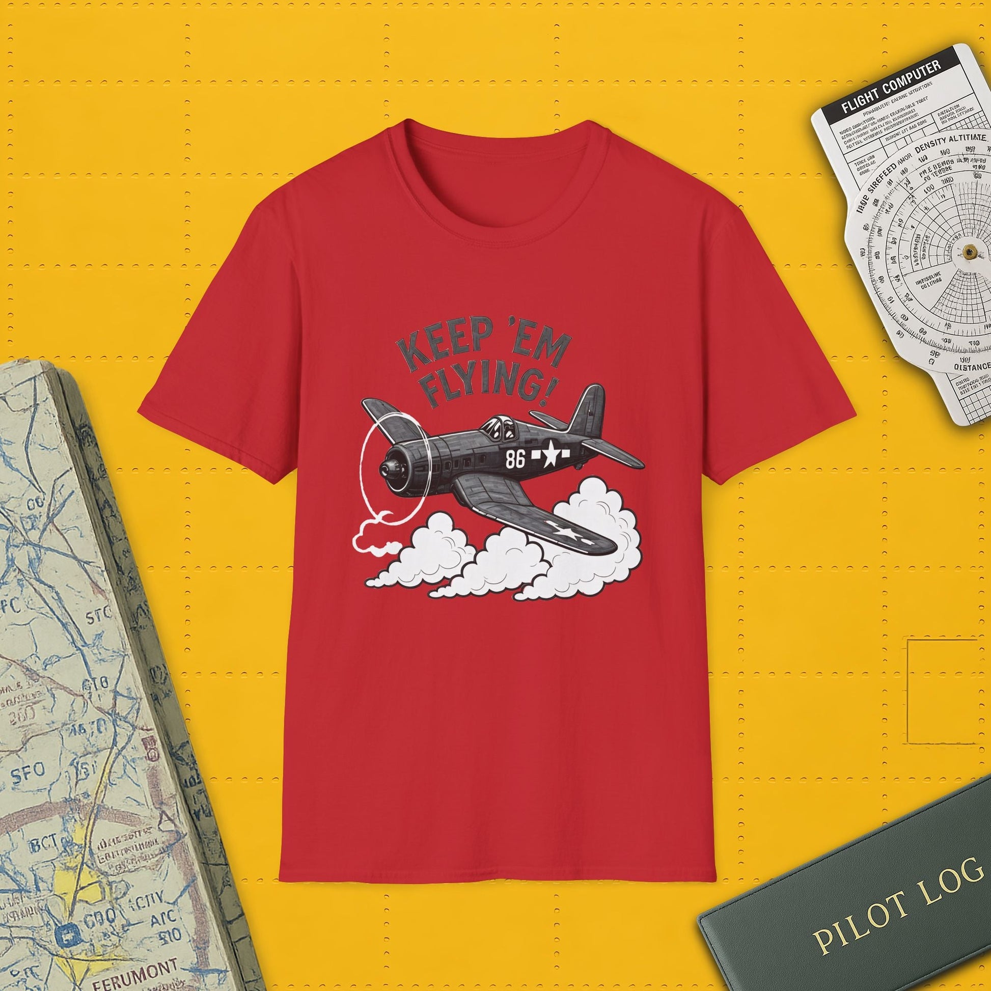 F4U Corsair Premium T-Shirt – “Keep ’Em Flying!” Bent-Wing WWII Fighter Tee - Pilot gifts - warbird t-shirt
