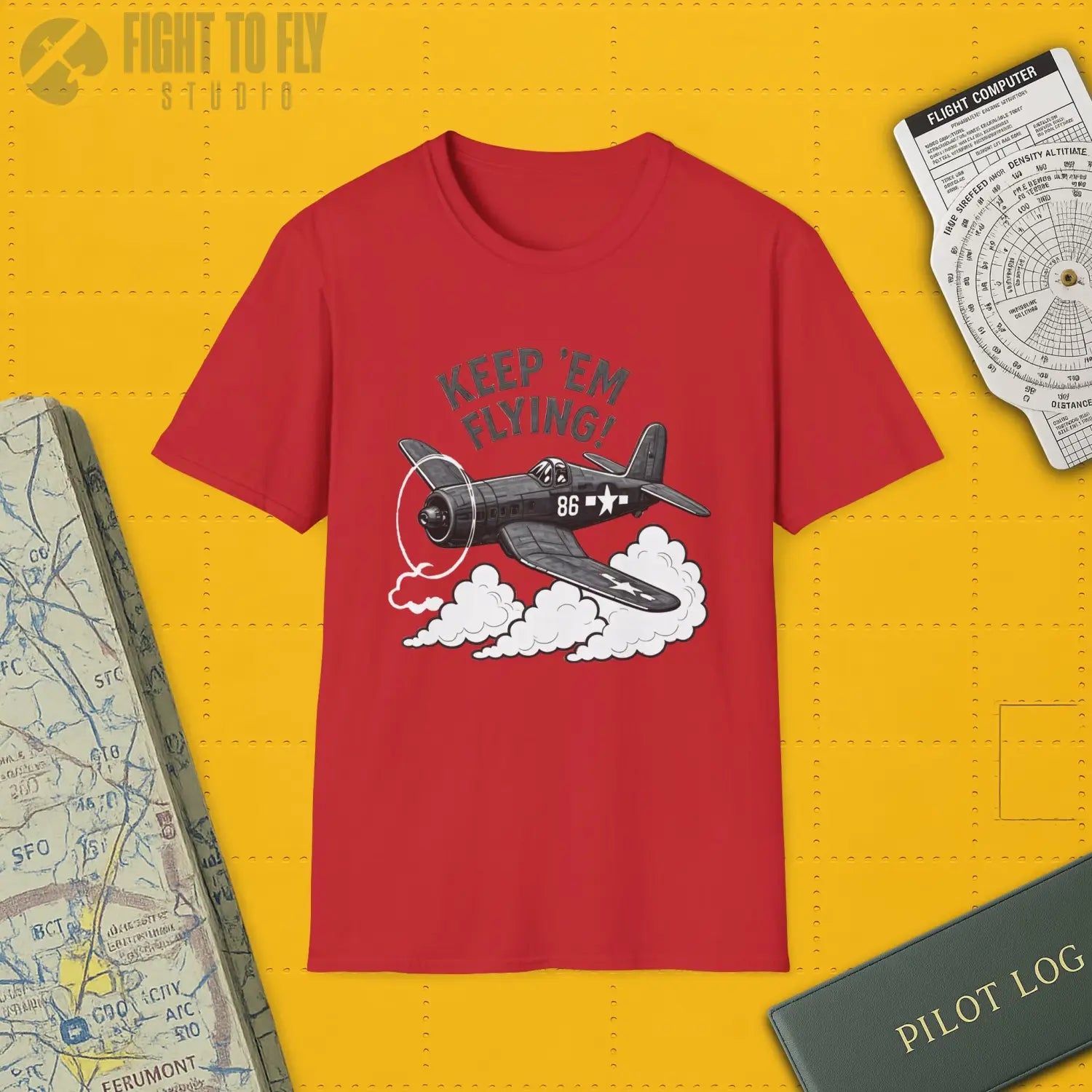 F4U Corsair “Keep ’Em Flying!” - T-Shirt - Pilot gifts - WWII warbird t-shirt