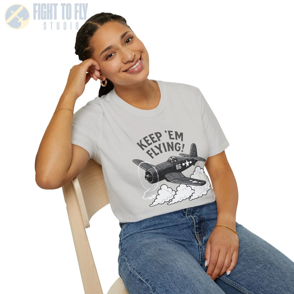 F4U Corsair “Keep ’Em Flying!” - T-Shirt - Pilot gifts - WWII warbird t-shirt