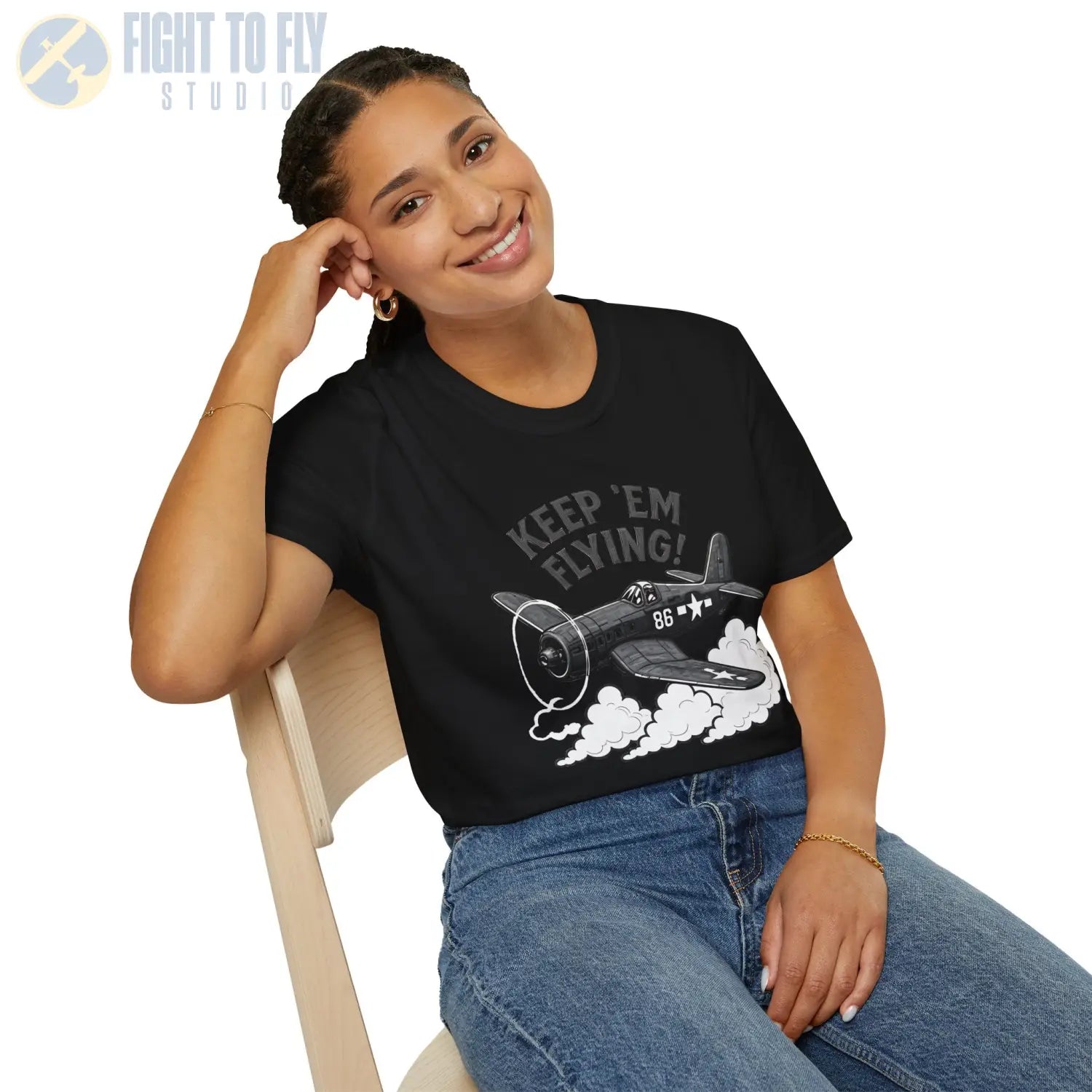 F4U Corsair “Keep ’Em Flying!” T Shirt Pilot gifts WWII warbird t shirt