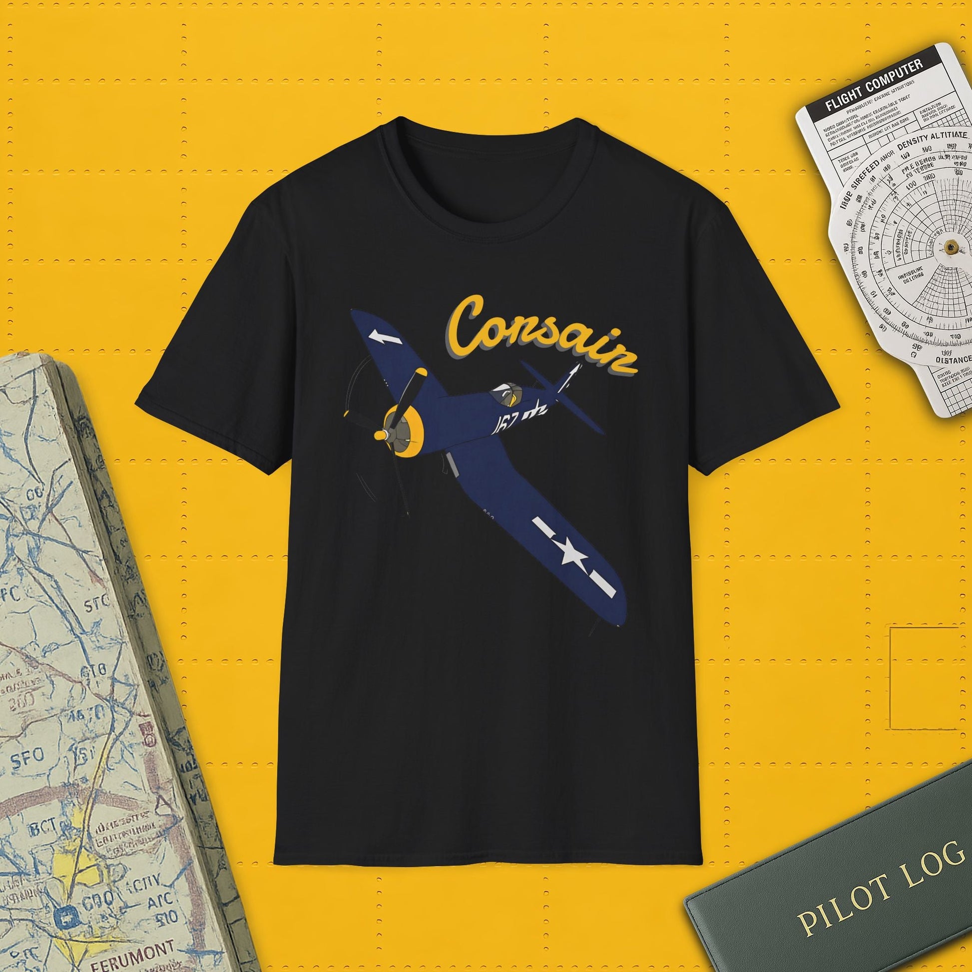 F4U Corsair Premium T Shirt – WWII Fighter in Full Color Detail Pilot gifts warbird t shirt
