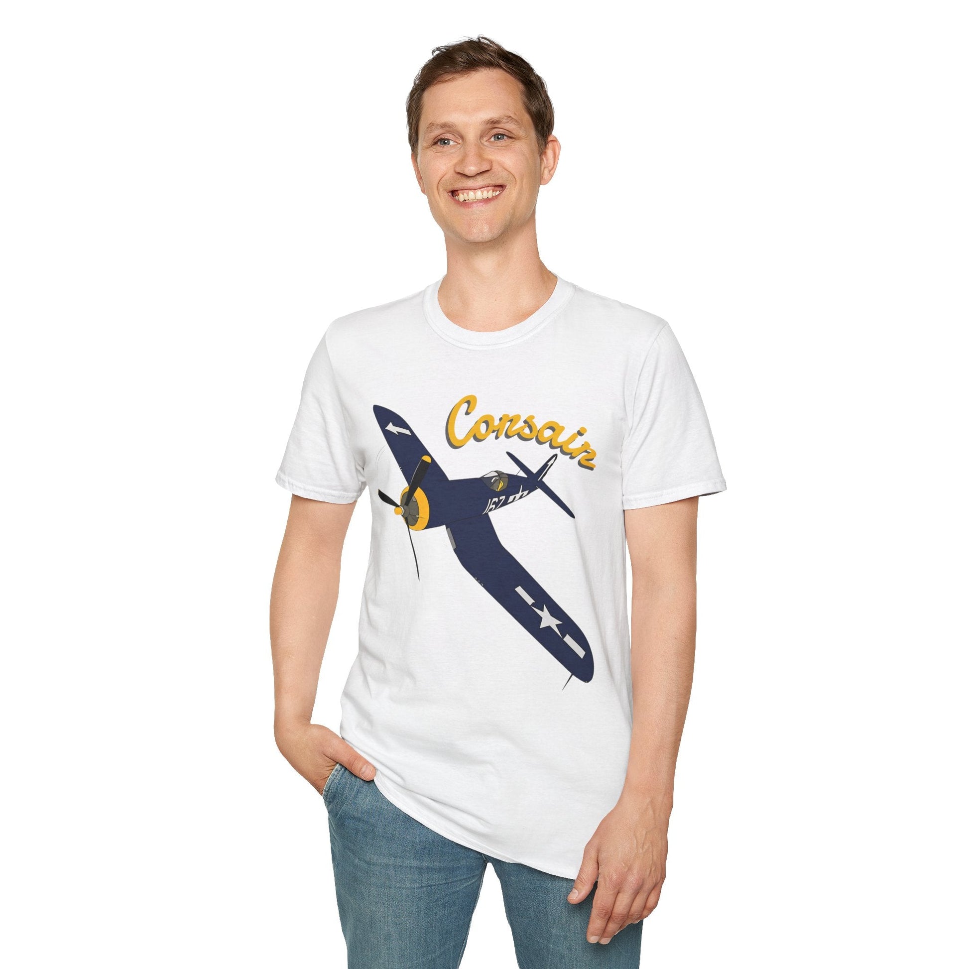 F4U Corsair Premium T Shirt – WWII Fighter in Full Color Detail Pilot gifts warbird t shirt