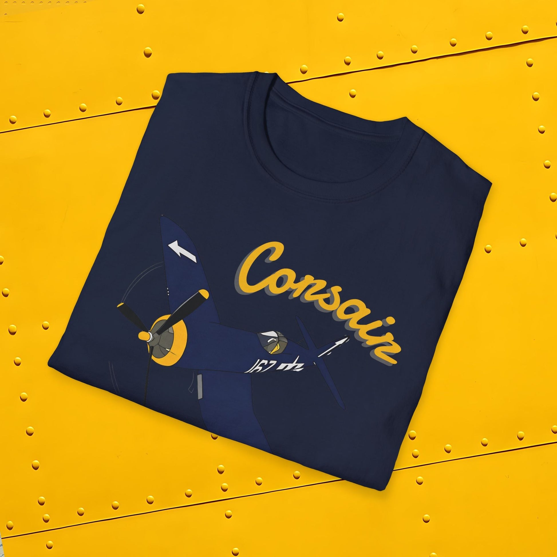F4U Corsair Premium T Shirt – WWII Fighter in Full Color Detail Pilot gifts warbird t shirt