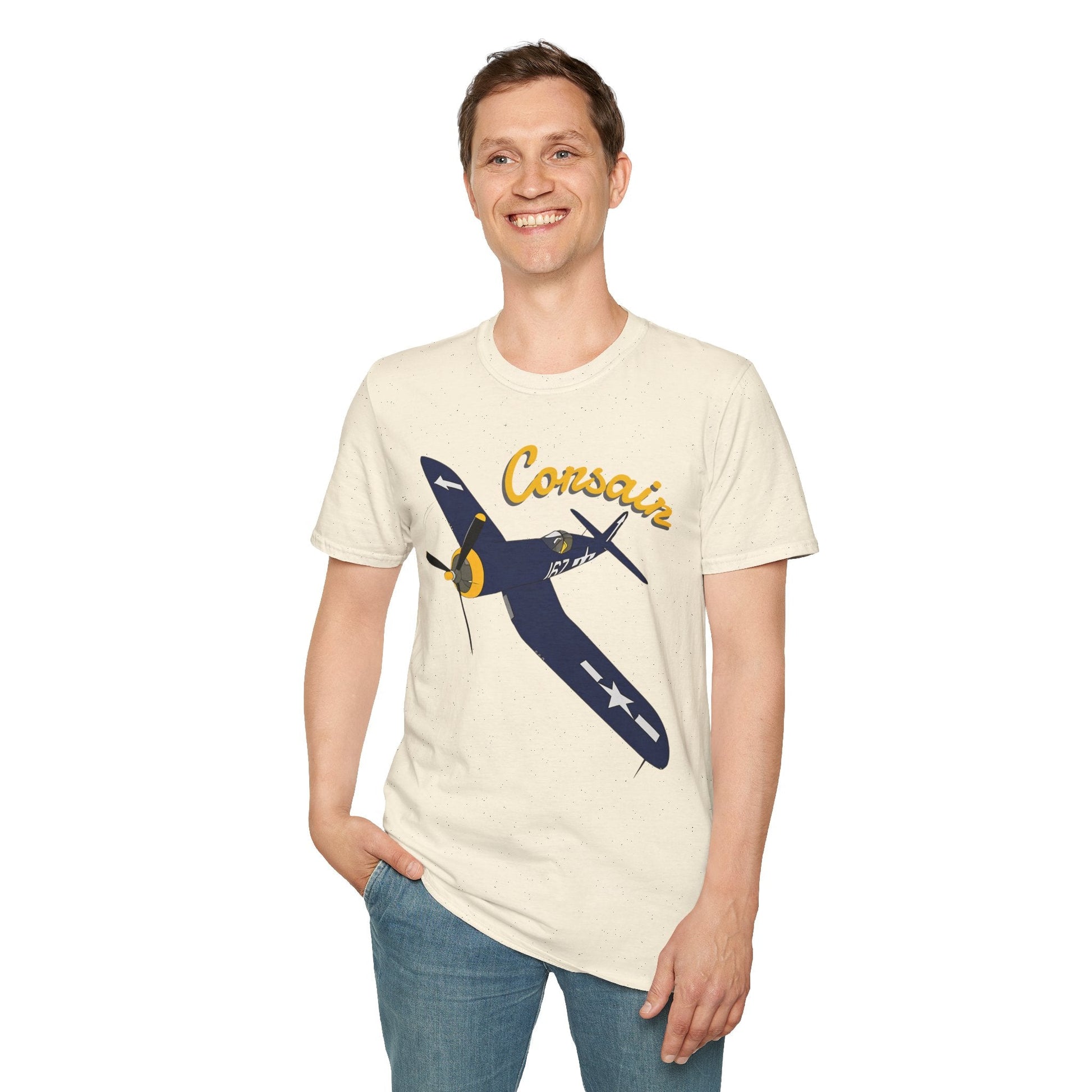 F4U Corsair Premium T Shirt – WWII Fighter in Full Color Detail Pilot gifts warbird t shirt