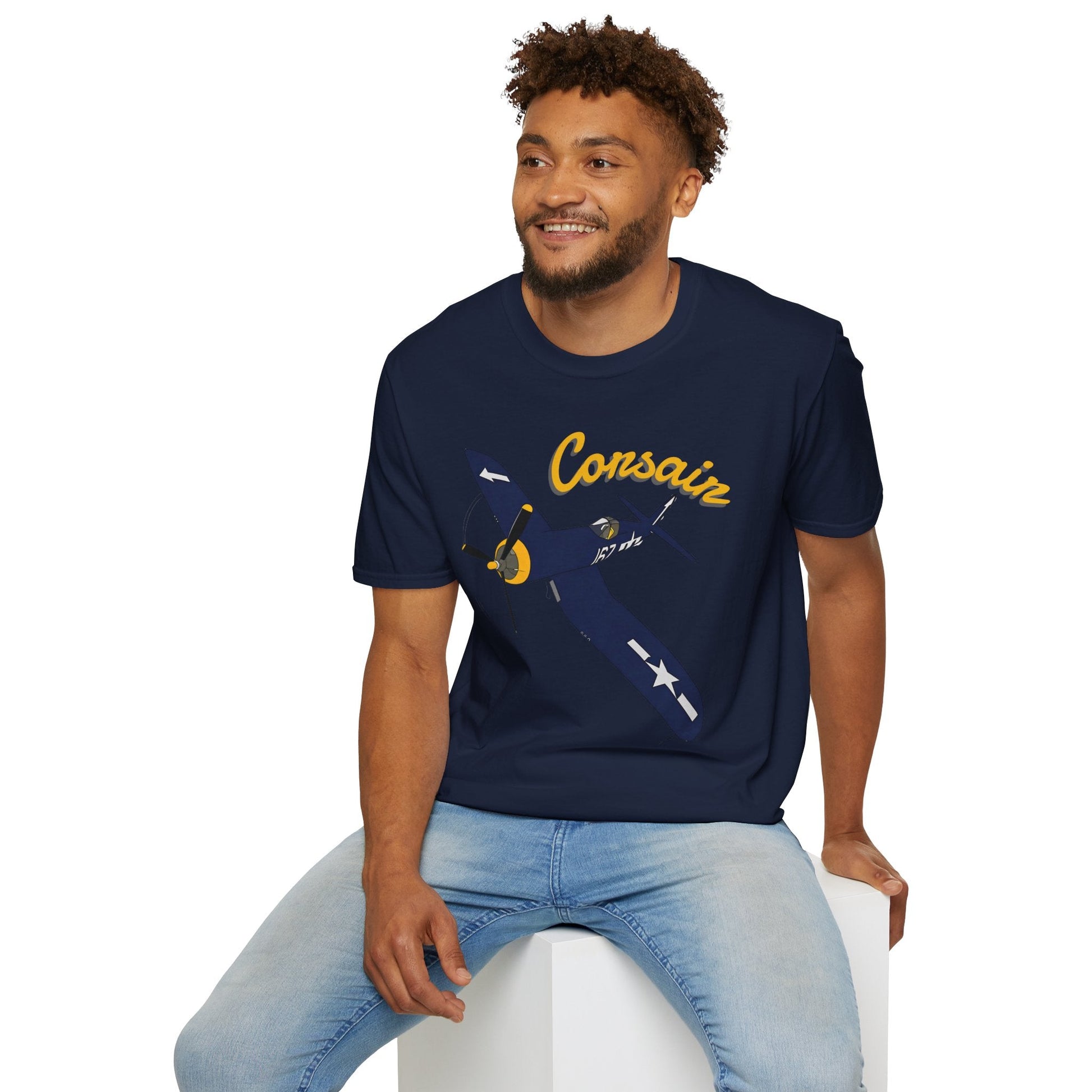 F4U Corsair Premium T Shirt – WWII Fighter in Full Color Detail Pilot gifts warbird t shirt