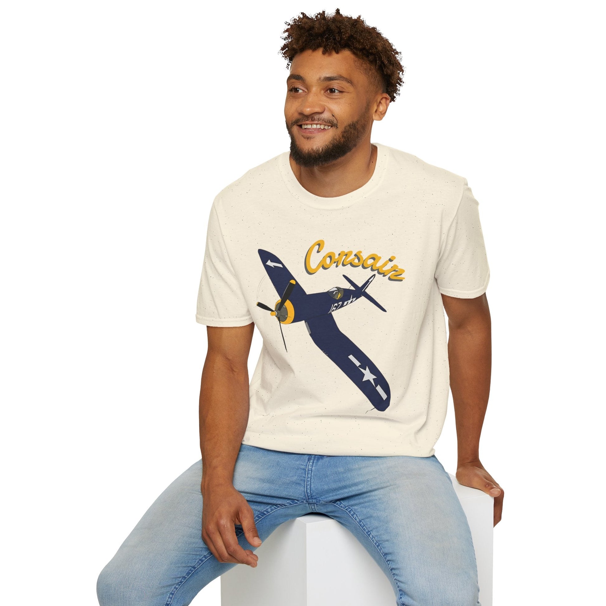F4U Corsair Premium T Shirt – WWII Fighter in Full Color Detail Pilot gifts warbird t shirt