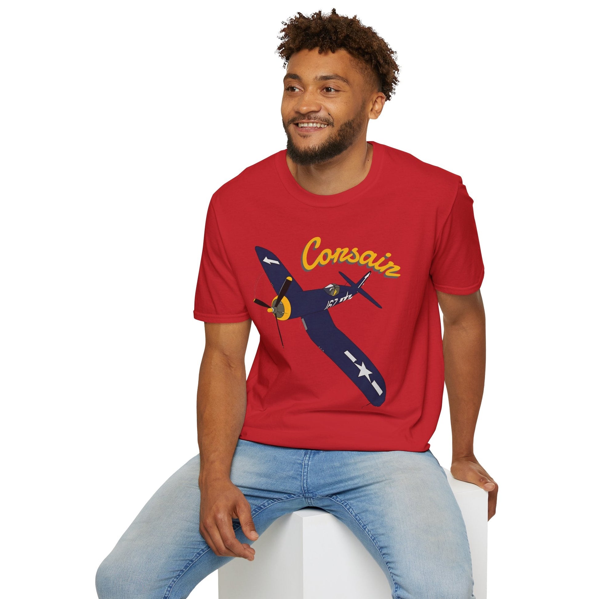 F4U Corsair Premium T Shirt – WWII Fighter in Full Color Detail Pilot gifts warbird t shirt