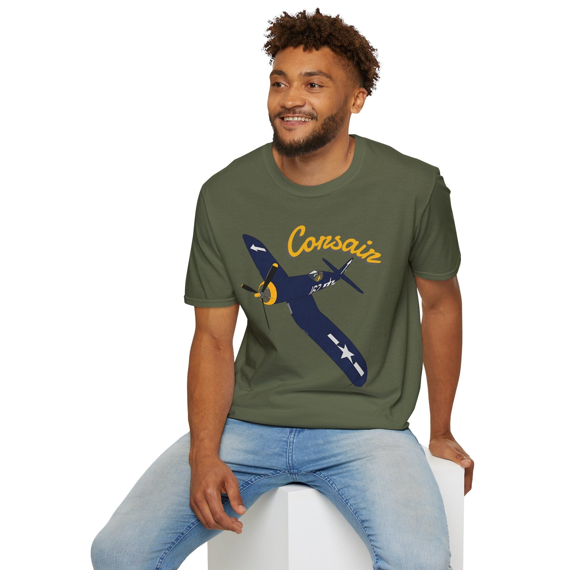 F4U Corsair Premium T Shirt – WWII Fighter in Full Color Detail Pilot gifts warbird t shirt