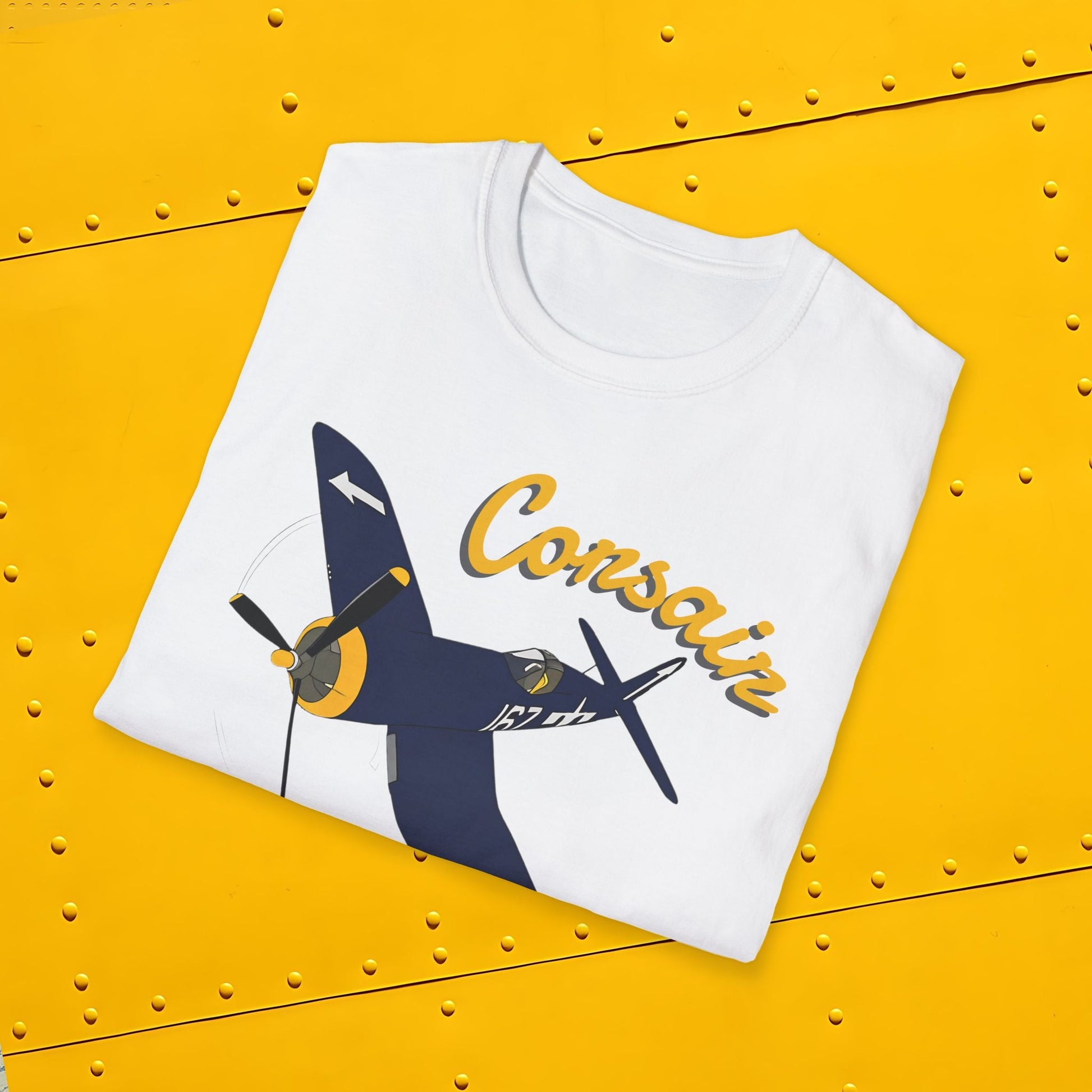 F4U Corsair Premium T Shirt – WWII Fighter in Full Color Detail Pilot gifts warbird t shirt
