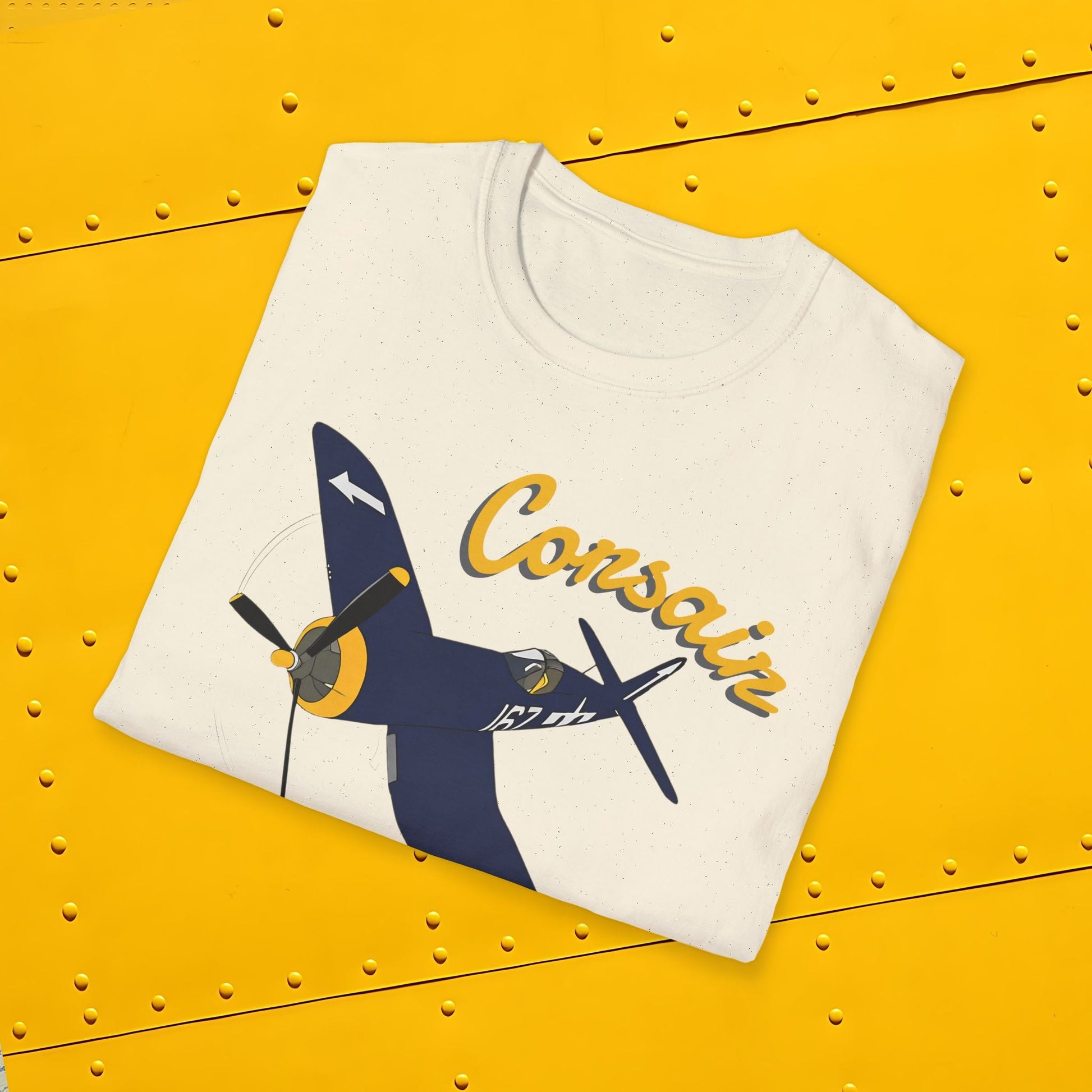 F4U Corsair Premium T Shirt – WWII Fighter in Full Color Detail Pilot gifts warbird t shirt