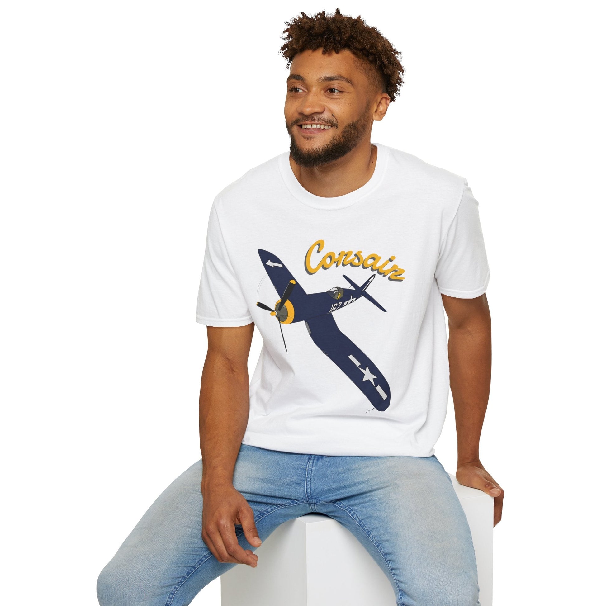 F4U Corsair Premium T Shirt – WWII Fighter in Full Color Detail Pilot gifts warbird t shirt