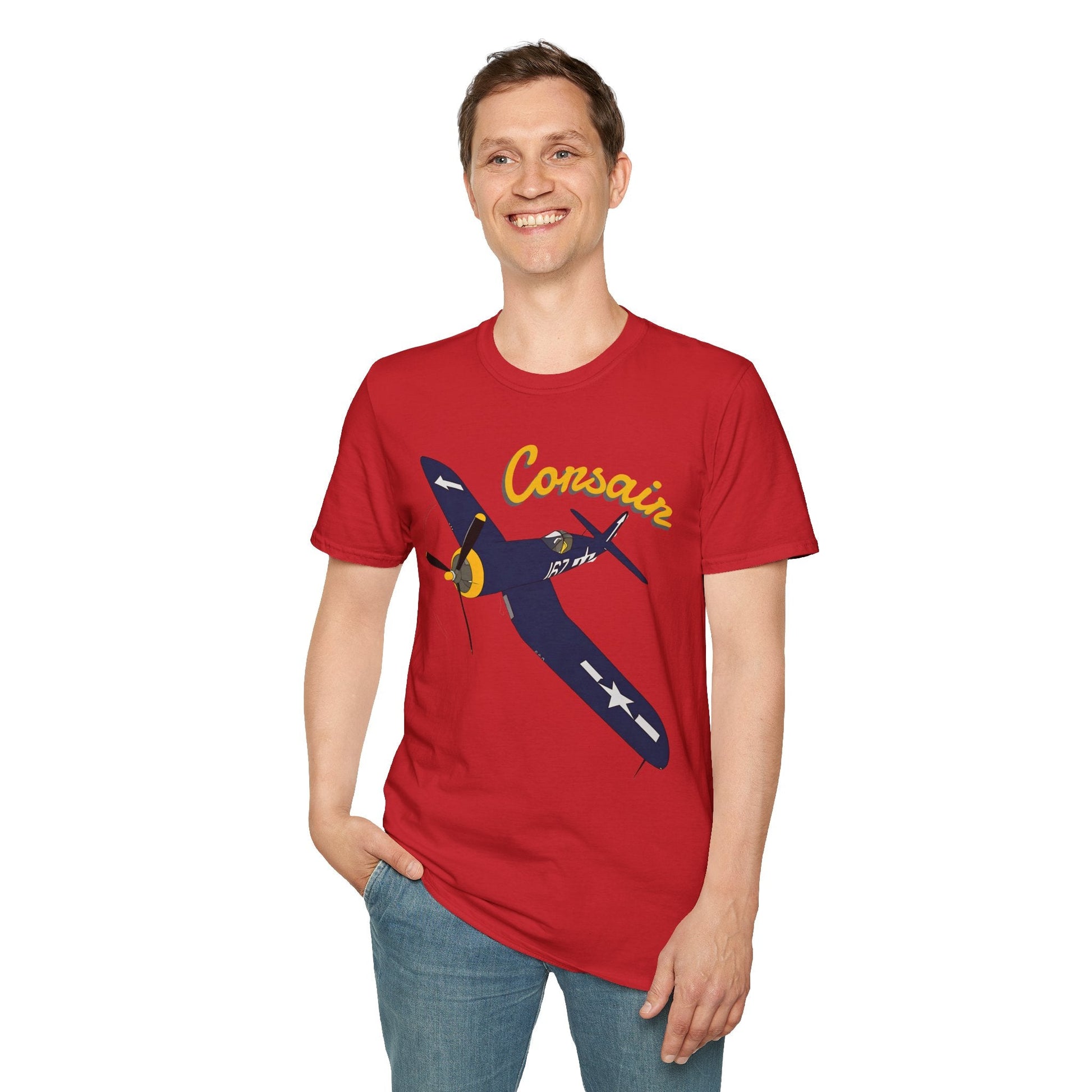 F4U Corsair Premium T Shirt – WWII Fighter in Full Color Detail Pilot gifts warbird t shirt