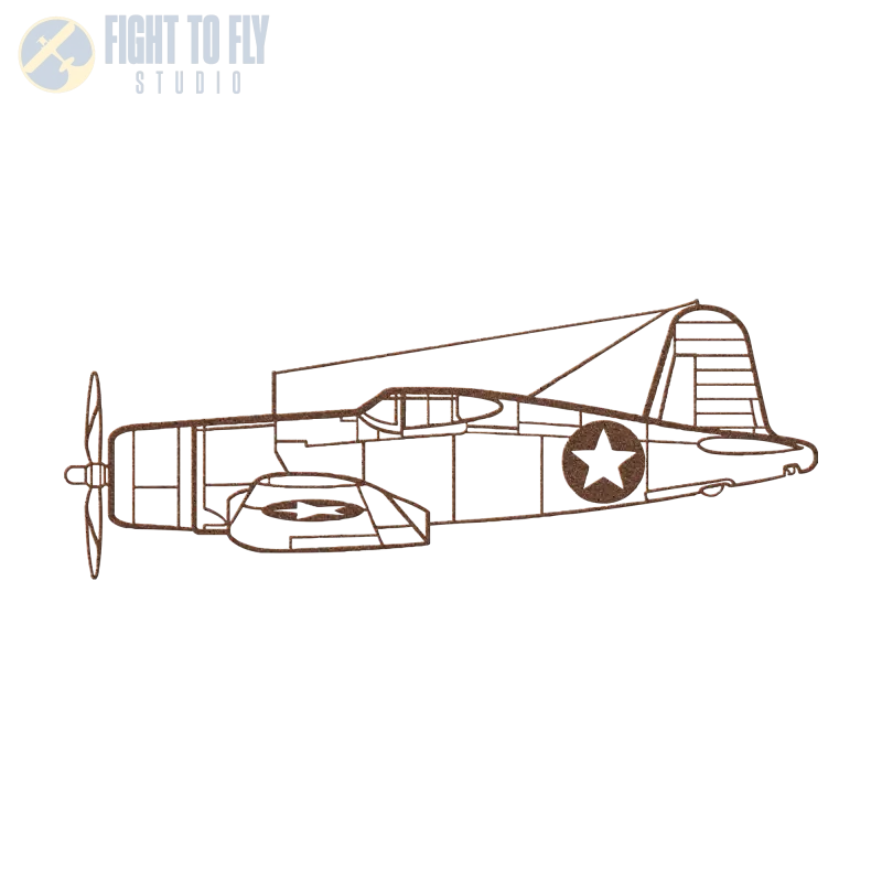 F4U Die Cut Metal Wall Art - Sign - Pilot gifts - WWII warbird t-shirt