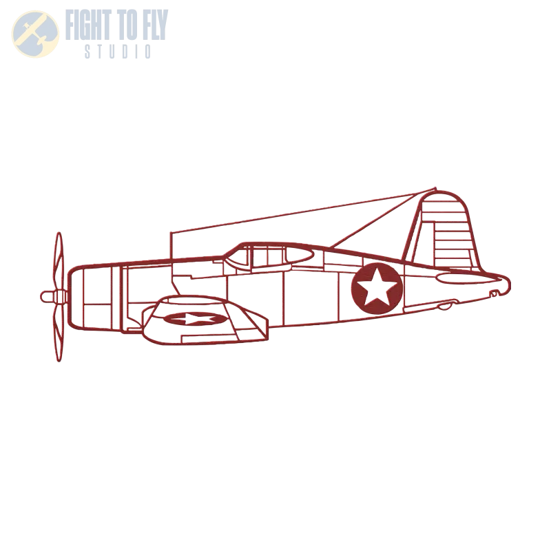 F4U Die Cut Metal Wall Art - Sign - Pilot gifts - WWII warbird t-shirt